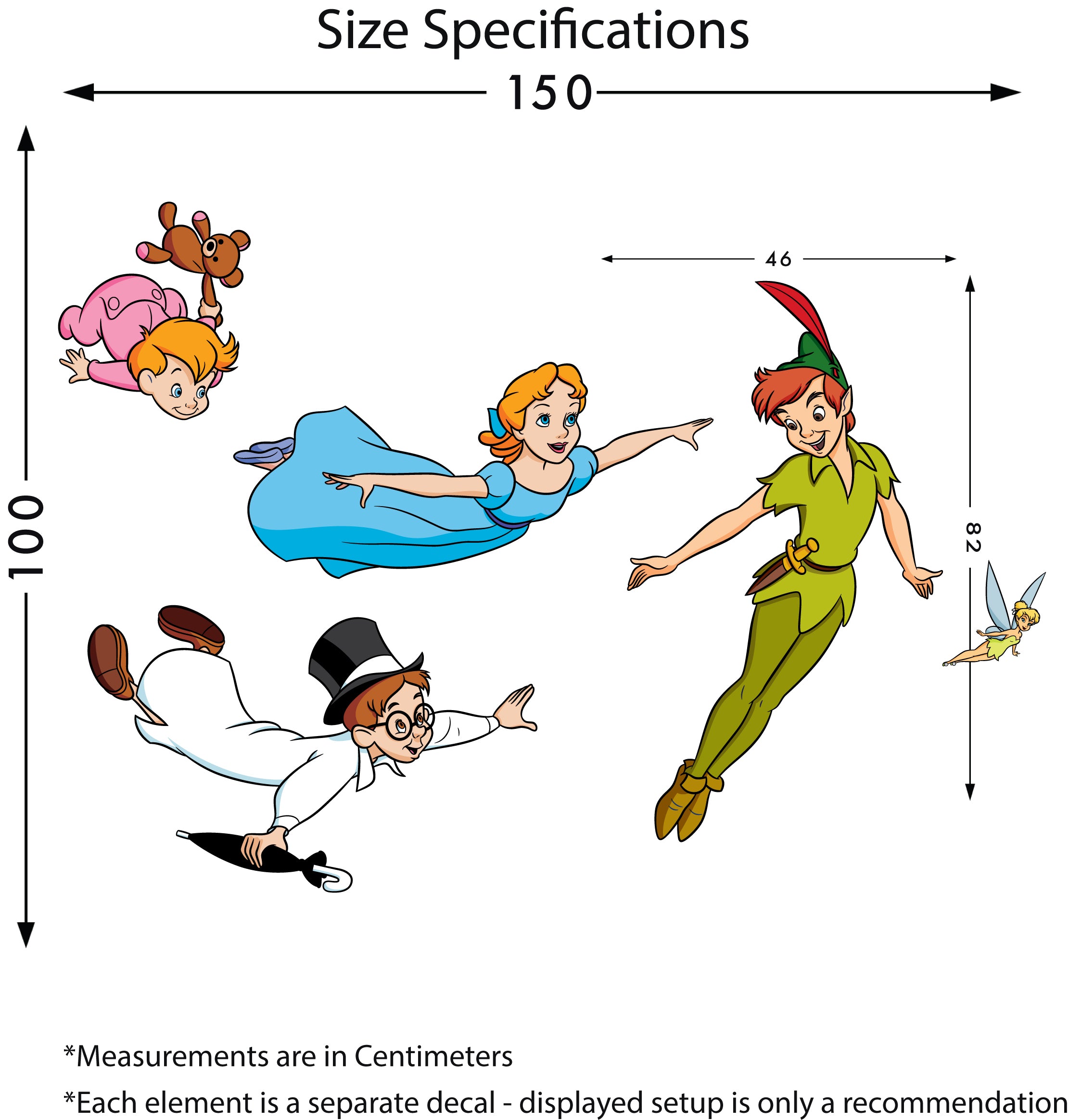 Peter Pan Disney Scene Wall Decal Wall Sticker Kids Room Wall Art PDP02