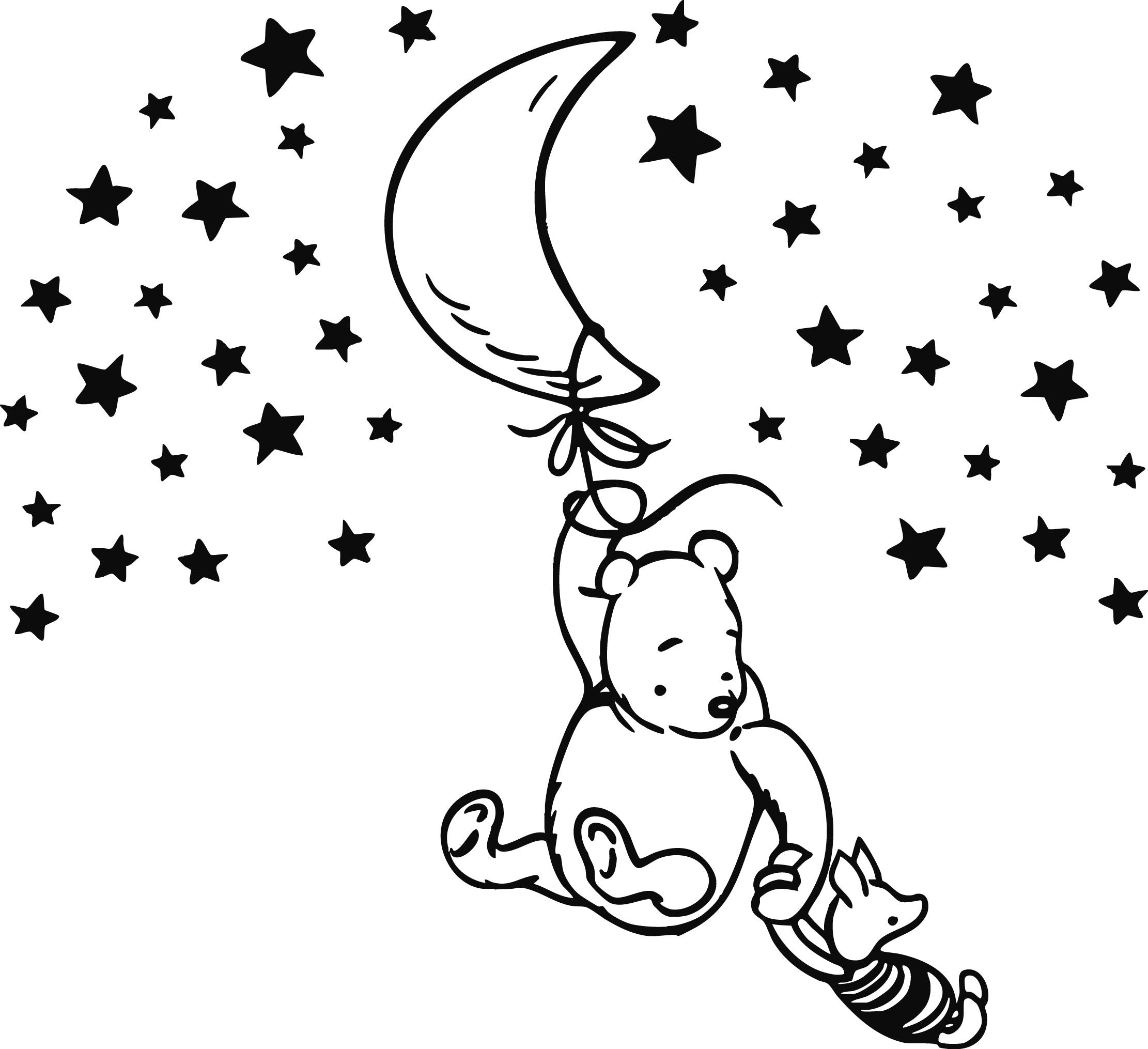Winnie The Pooh Silhouette Wall Decal Sticker Kids Room Art Mural WTP27