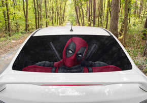 Deadpool Car Rear Window See-Through Net Decal DDP05