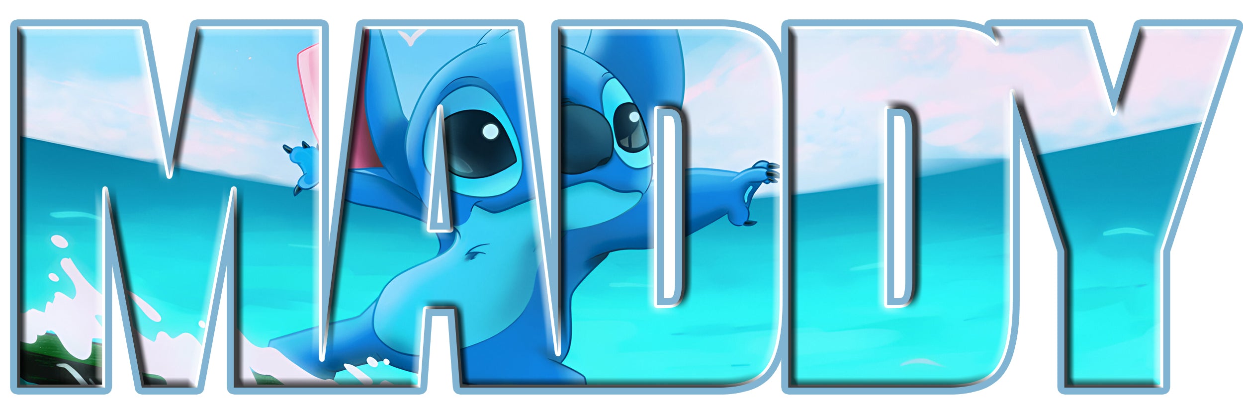 Stitch Disney Personalized Name Wall Sticker Removable Decal Custom Decor Art STCH16
