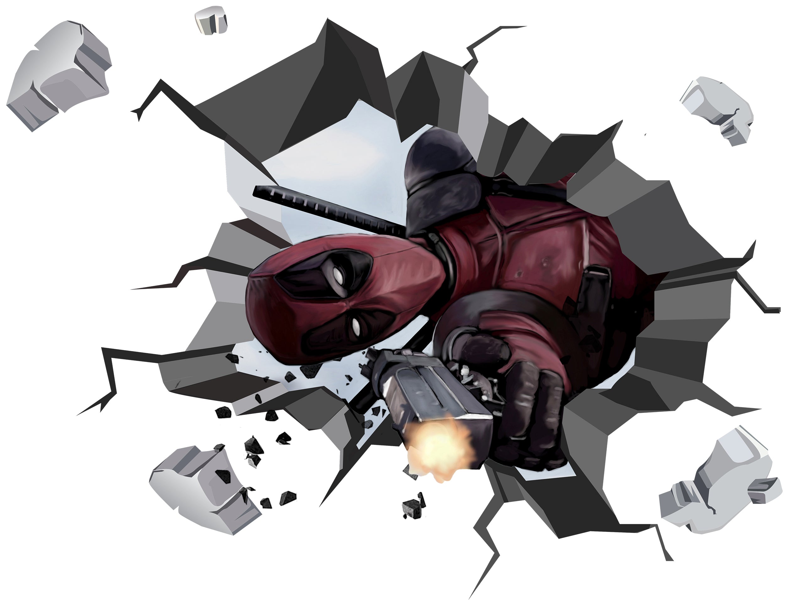 Deadpool Superhero 3D Explosion Effect Wall Sticker Decal Home Decor Mural Art DDP06