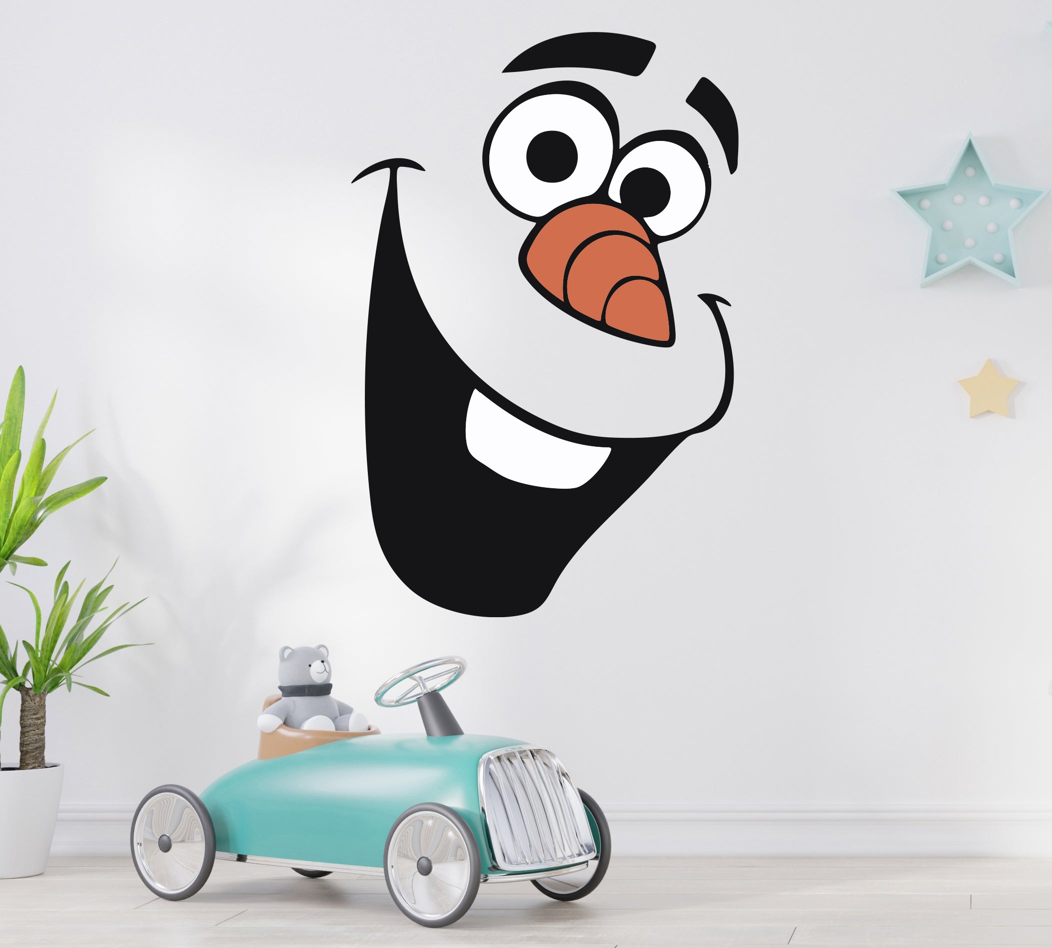 Olaf Face Frozen Disney Wall Decal Sticker Kids Room Art Mural FR08
