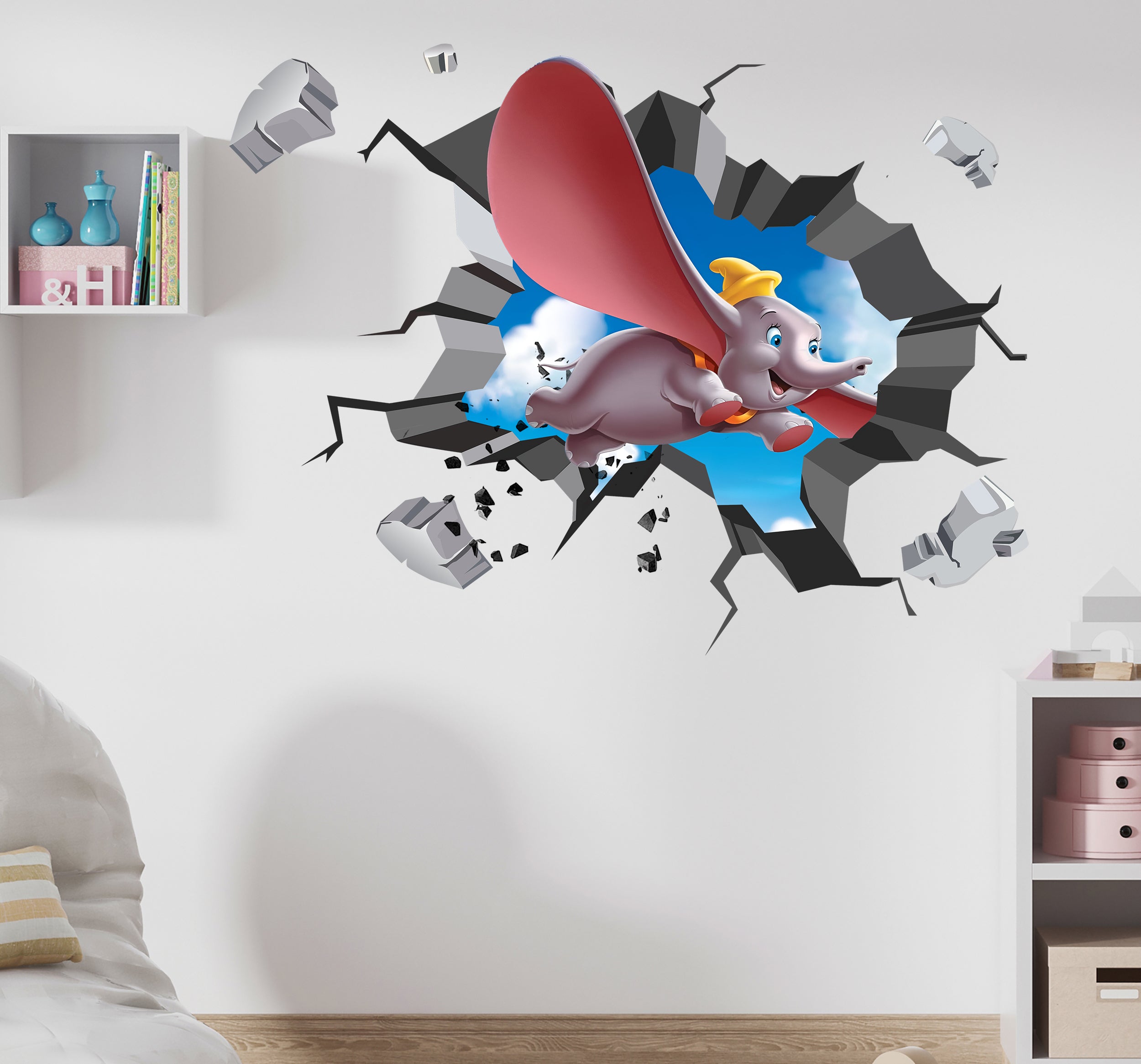 Dumbo 3D Explosion Effect Disney Wall Sticker Decal Home Decor Mural Art MDB01