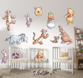 Winnie The Pooh Characters Set Wall Sticker Decal Kids Decor Art Kids WTP26