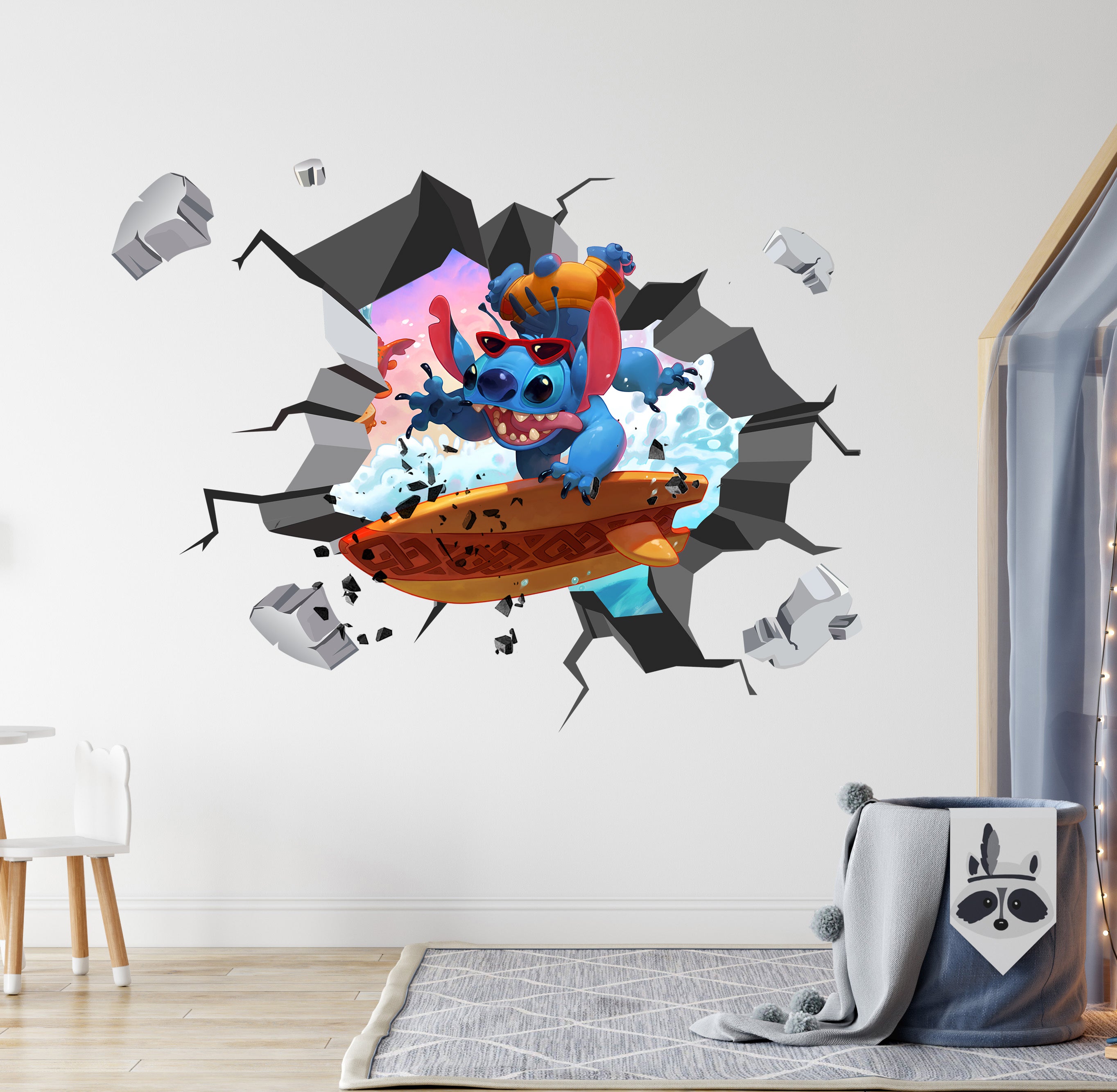 Stitch Surfing 3D Explosion Wall Sticker Decal Decor Art Mural Removable STCH21