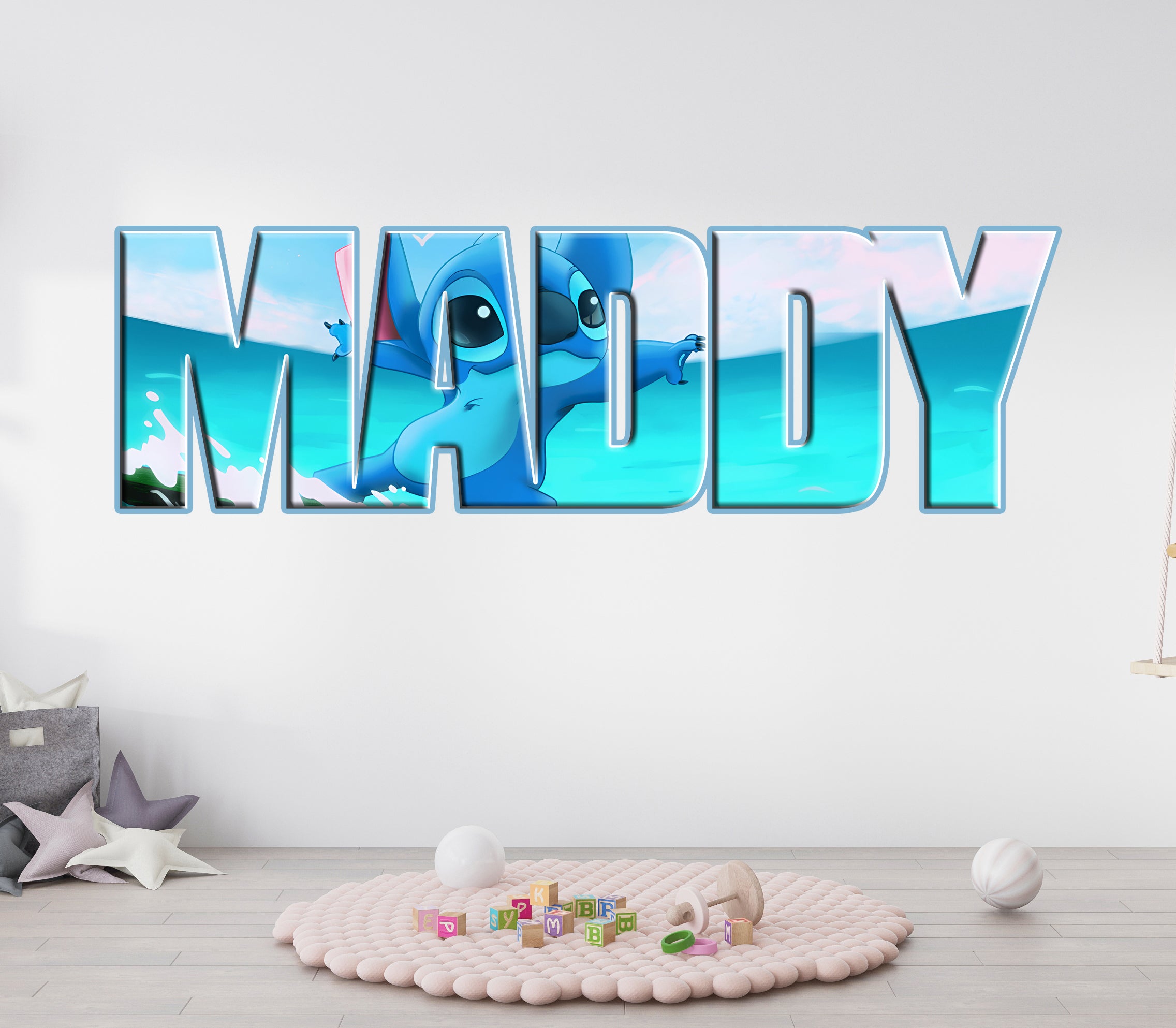 Stitch Disney Personalized Name Wall Sticker Removable Decal Custom Decor Art STCH16