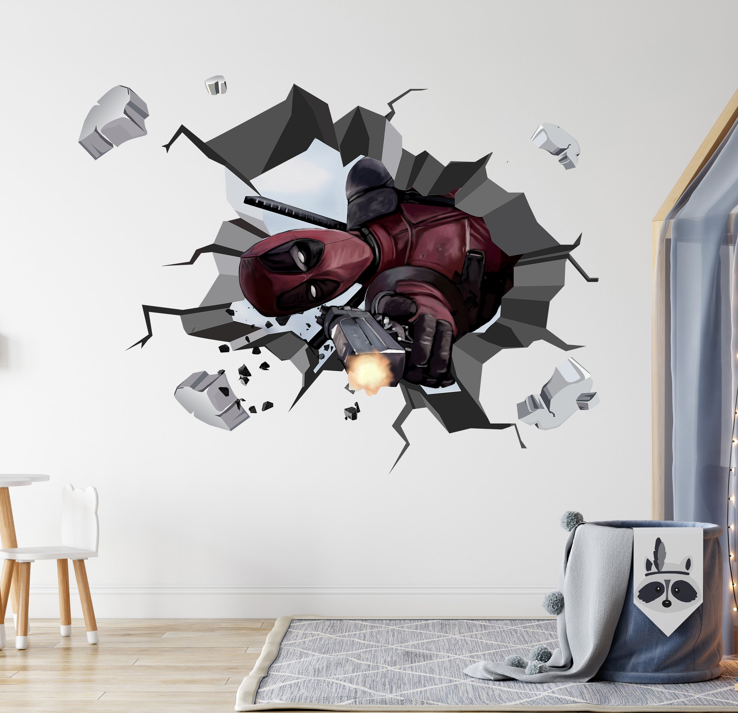 Deadpool Superhero 3D Explosion Effect Wall Sticker Decal Home Decor Mural Art DDP06