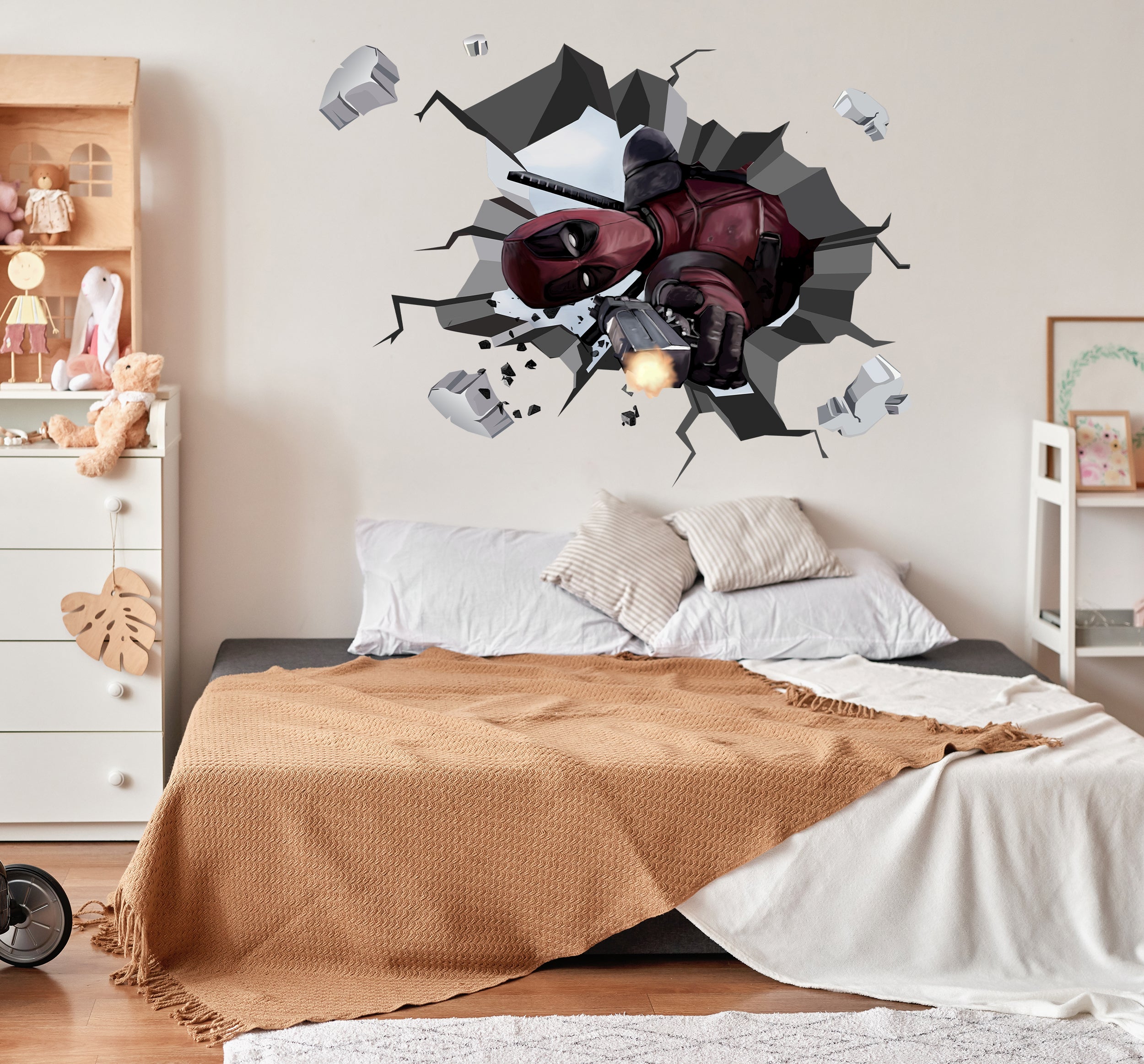 Deadpool Superhero 3D Explosion Effect Wall Sticker Decal Home Decor Mural Art DDP06