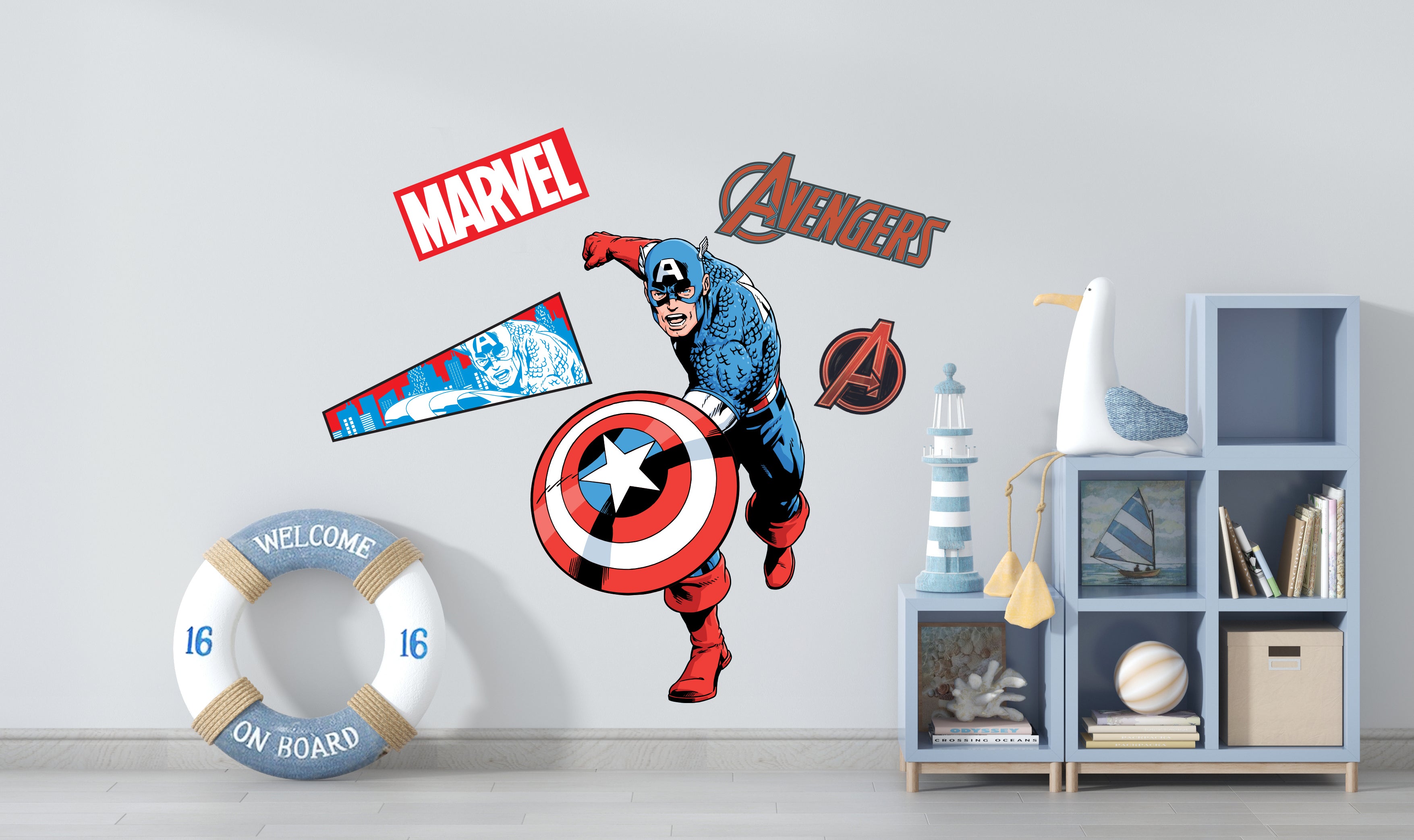 Captain America Superhero 3D Wall Sticker Decal Home Decor Wall Art 02