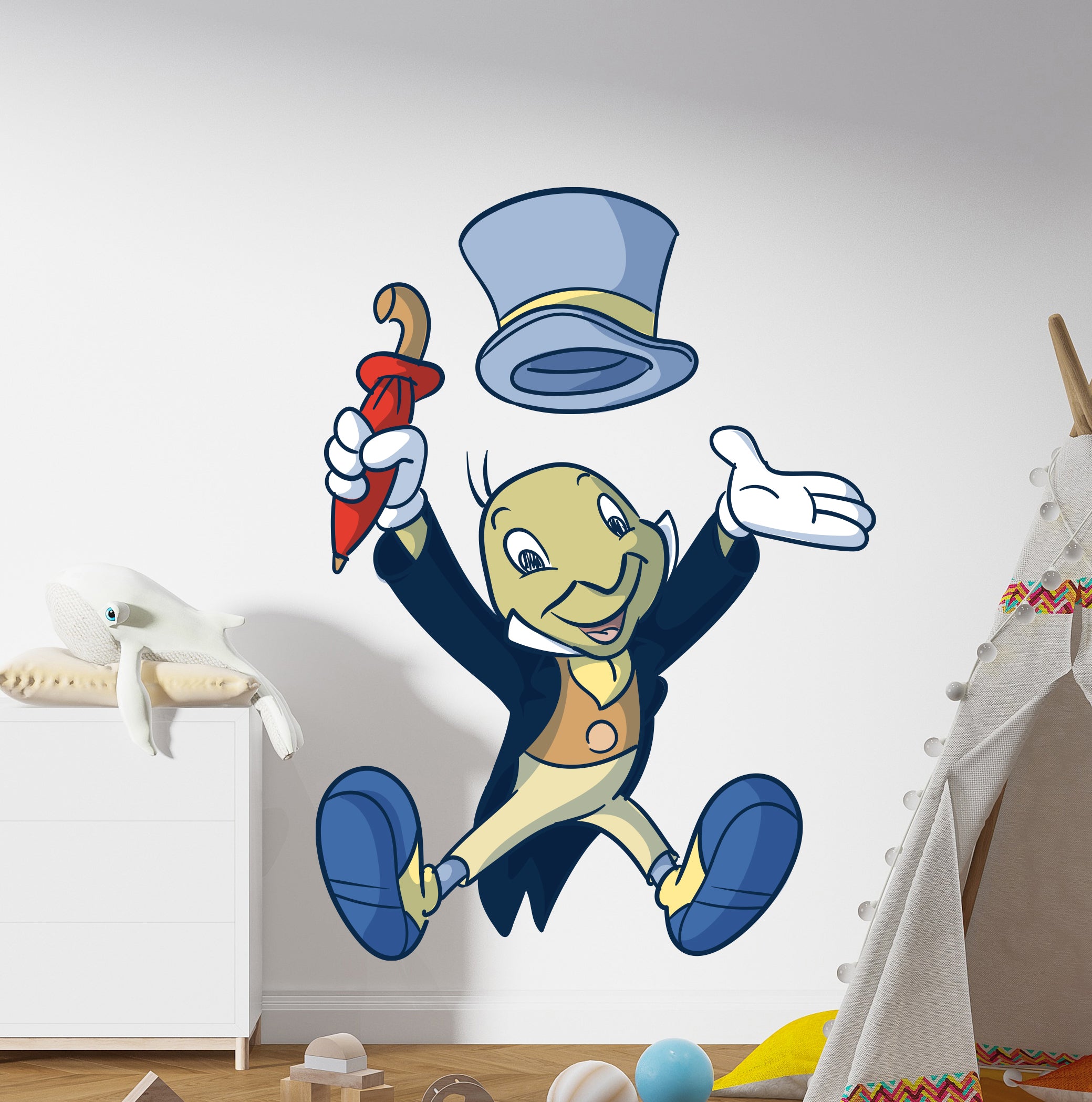 Jiminy Cricket Pinocchio Disney Wall Decal Sticker Kids Room Art Mural PCH02