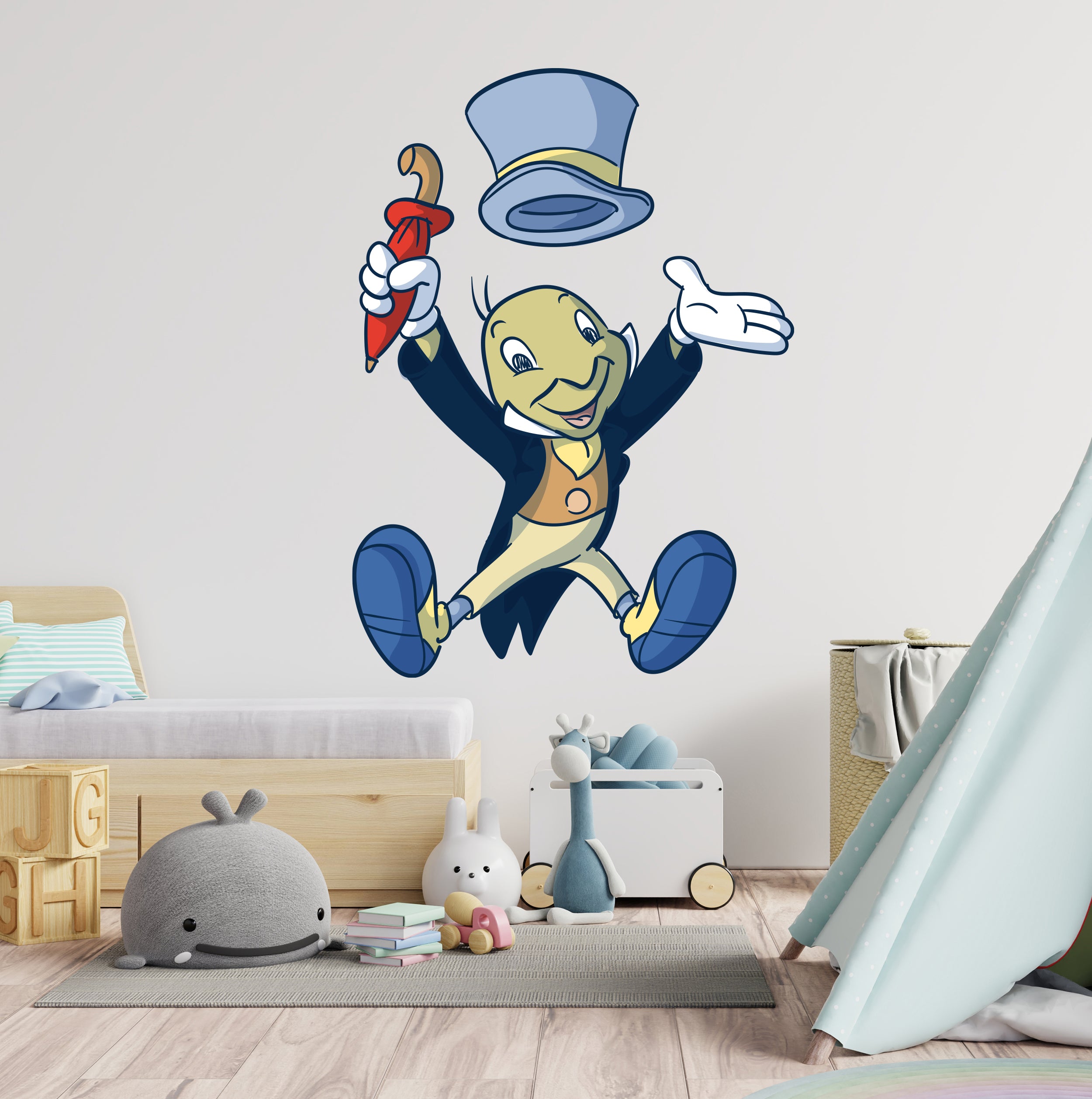 Jiminy Cricket Pinocchio Disney Wall Decal Sticker Kids Room Art Mural PCH02