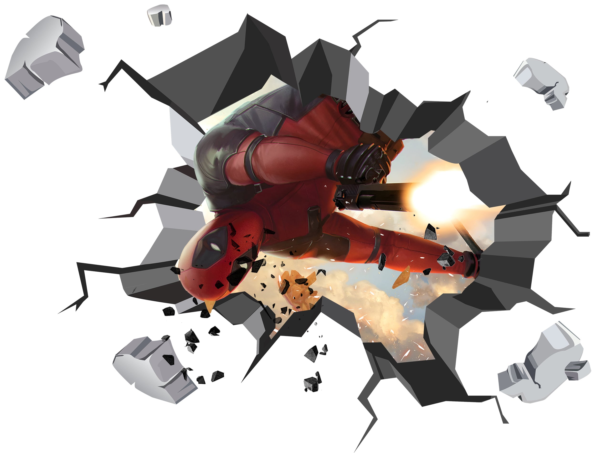 Deadpool Superhero 3D Explosion Effect Wall Sticker Decal Home Decor Mural Art DDP07