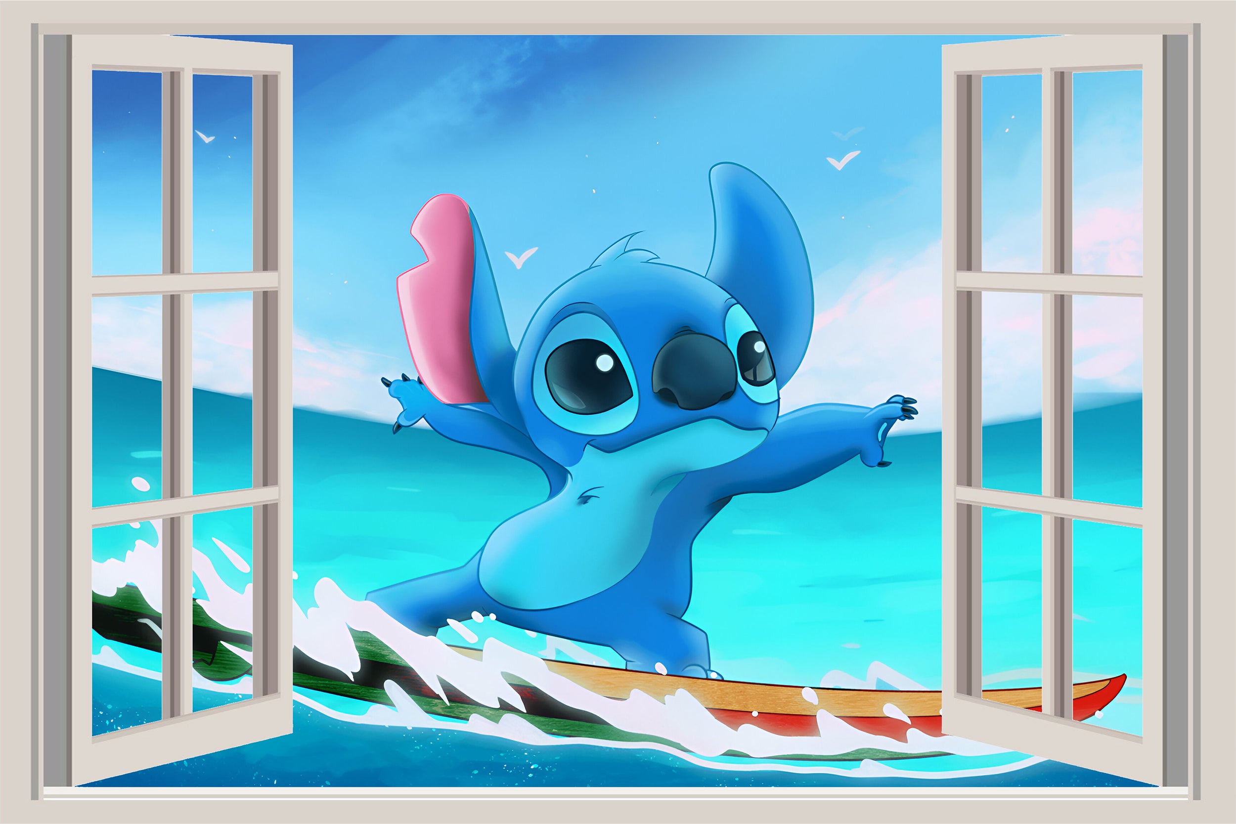 Stitch 3D Window Wall Sticker Removable Decal Home Decor Mural Art STCH17