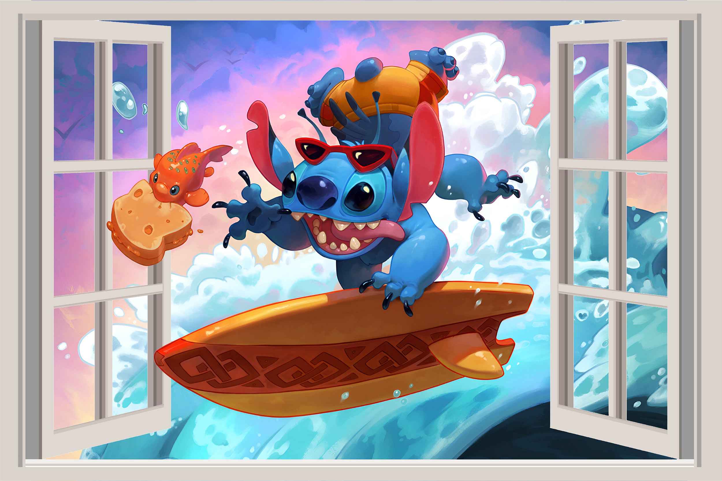 Stitch Surfing 3D Window Wall Sticker Removable Decal Decor Mural Art STCH20