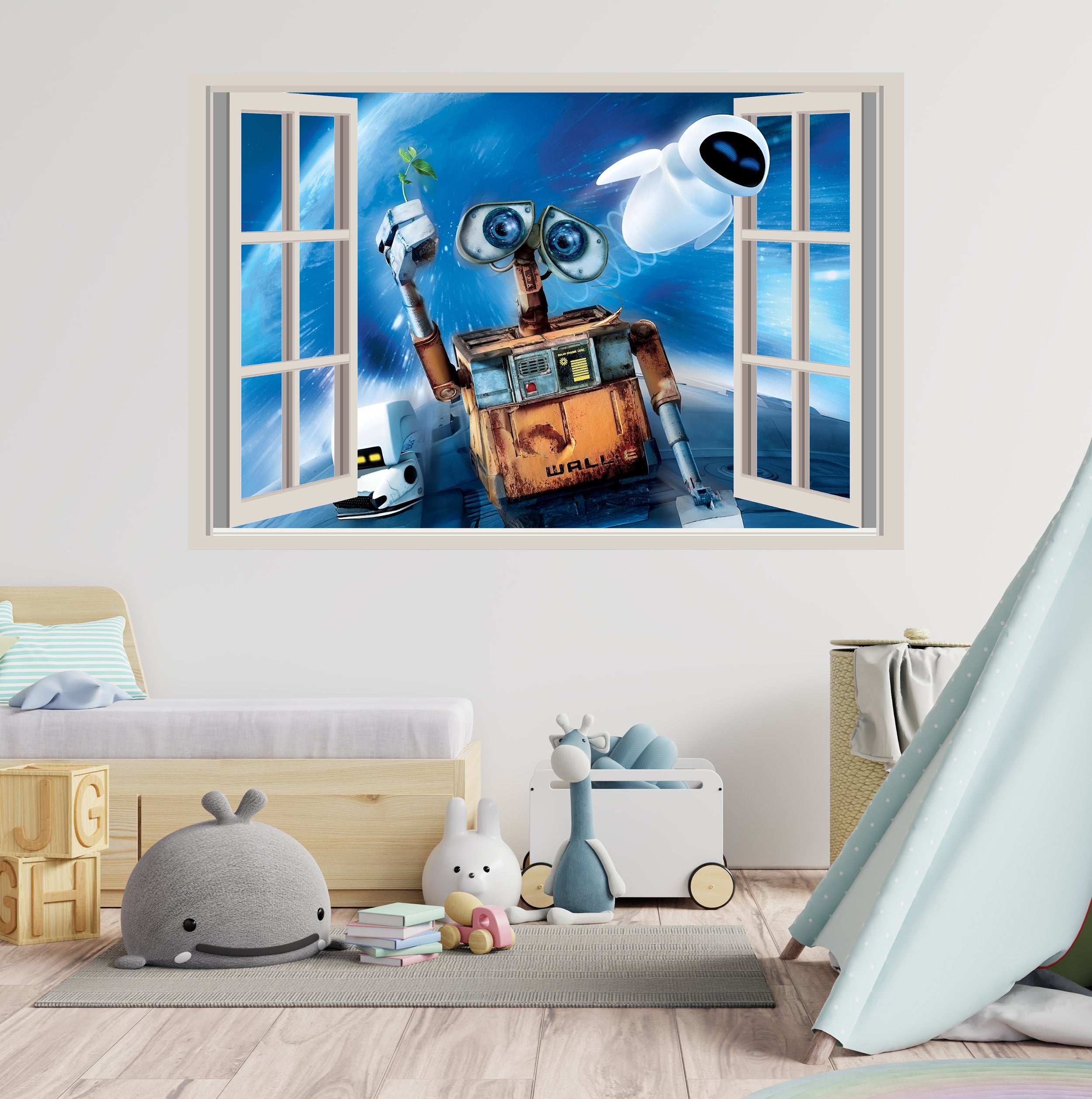 WALL-E 3D Window Wall Sticker Decal Home Decor Mural Art MMS25