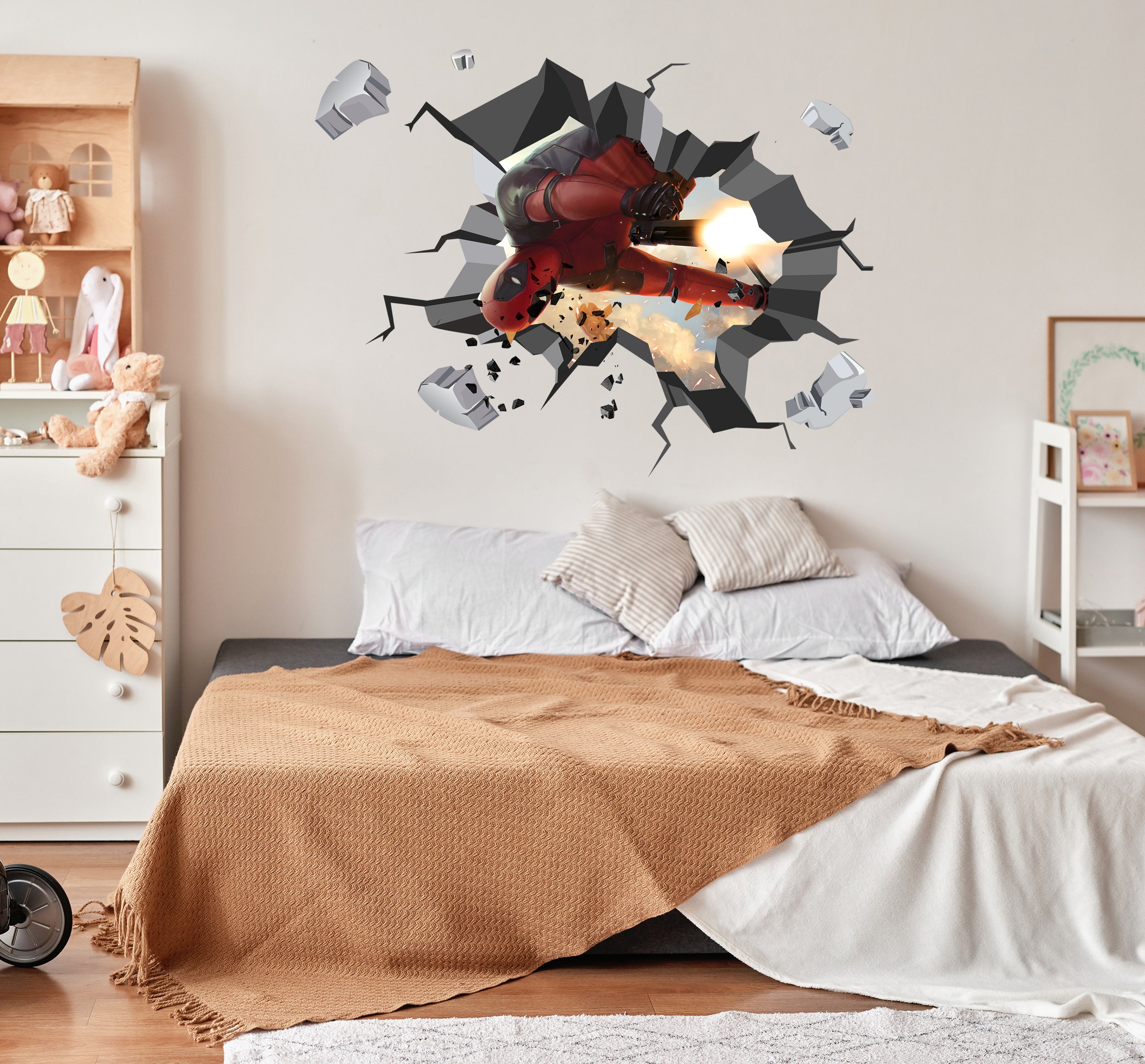 Deadpool Superhero 3D Explosion Effect Wall Sticker Decal Home Decor Mural Art DDP07