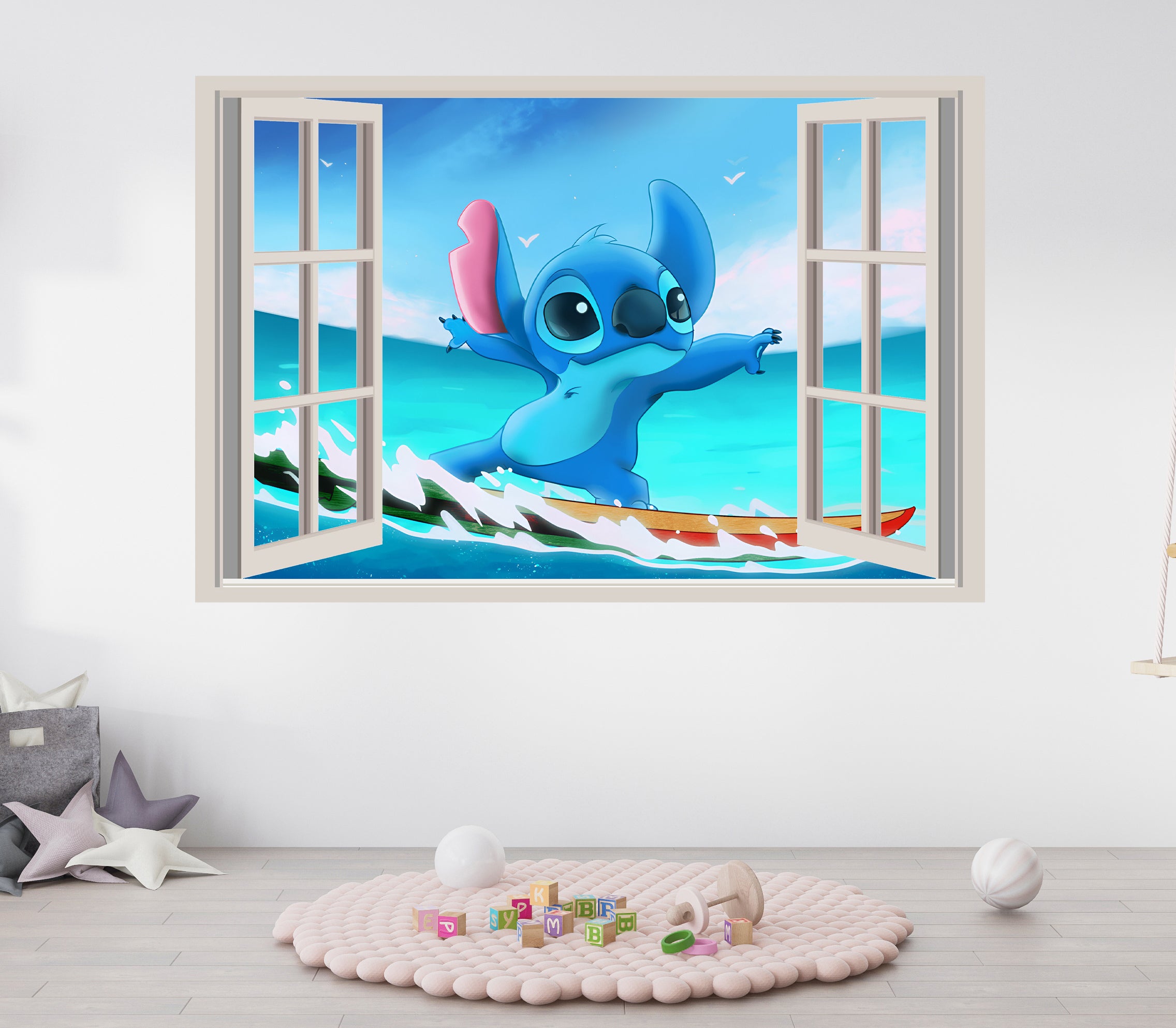 Stitch 3D Window Wall Sticker Removable Decal Home Decor Mural Art STCH17