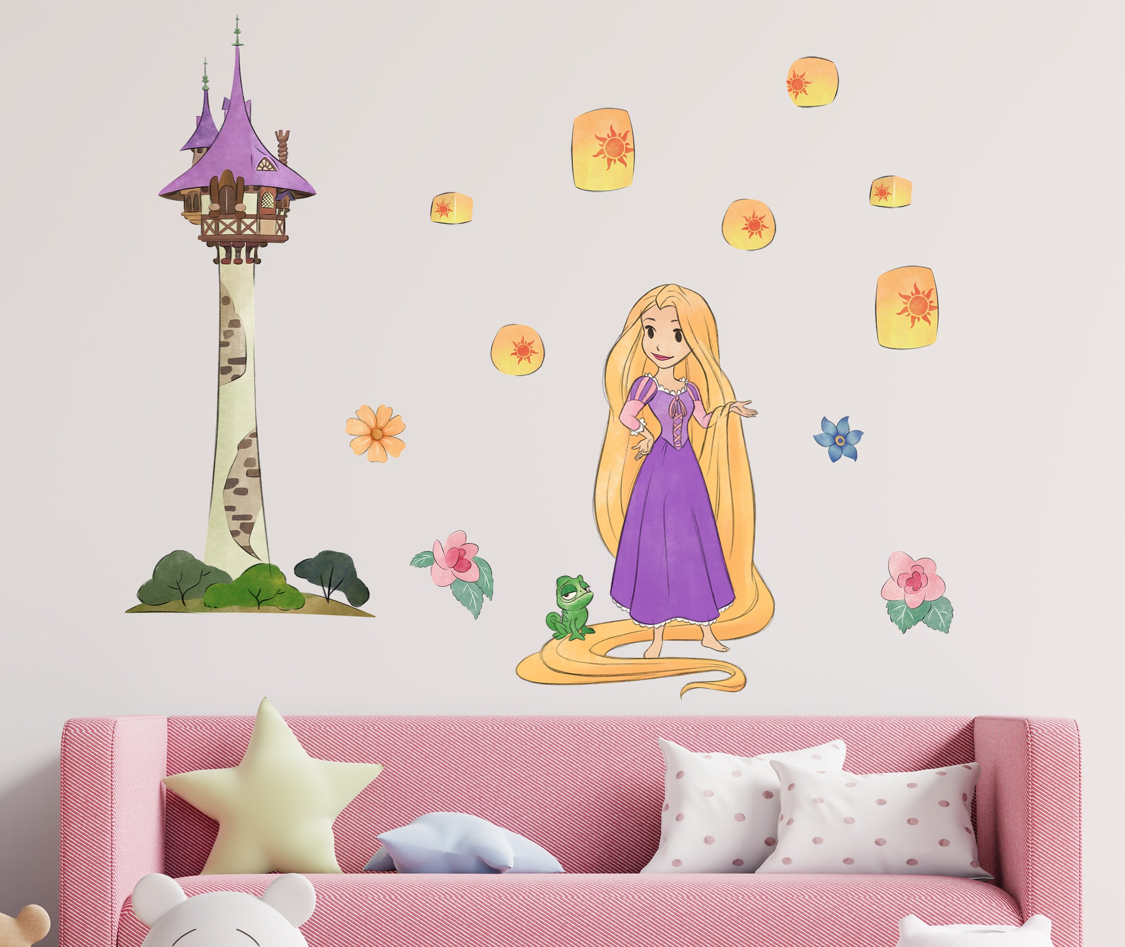 Rapunzel Disney Princess Scene Wall Decal Wall Sticker Kids Room Wall Art RAP07