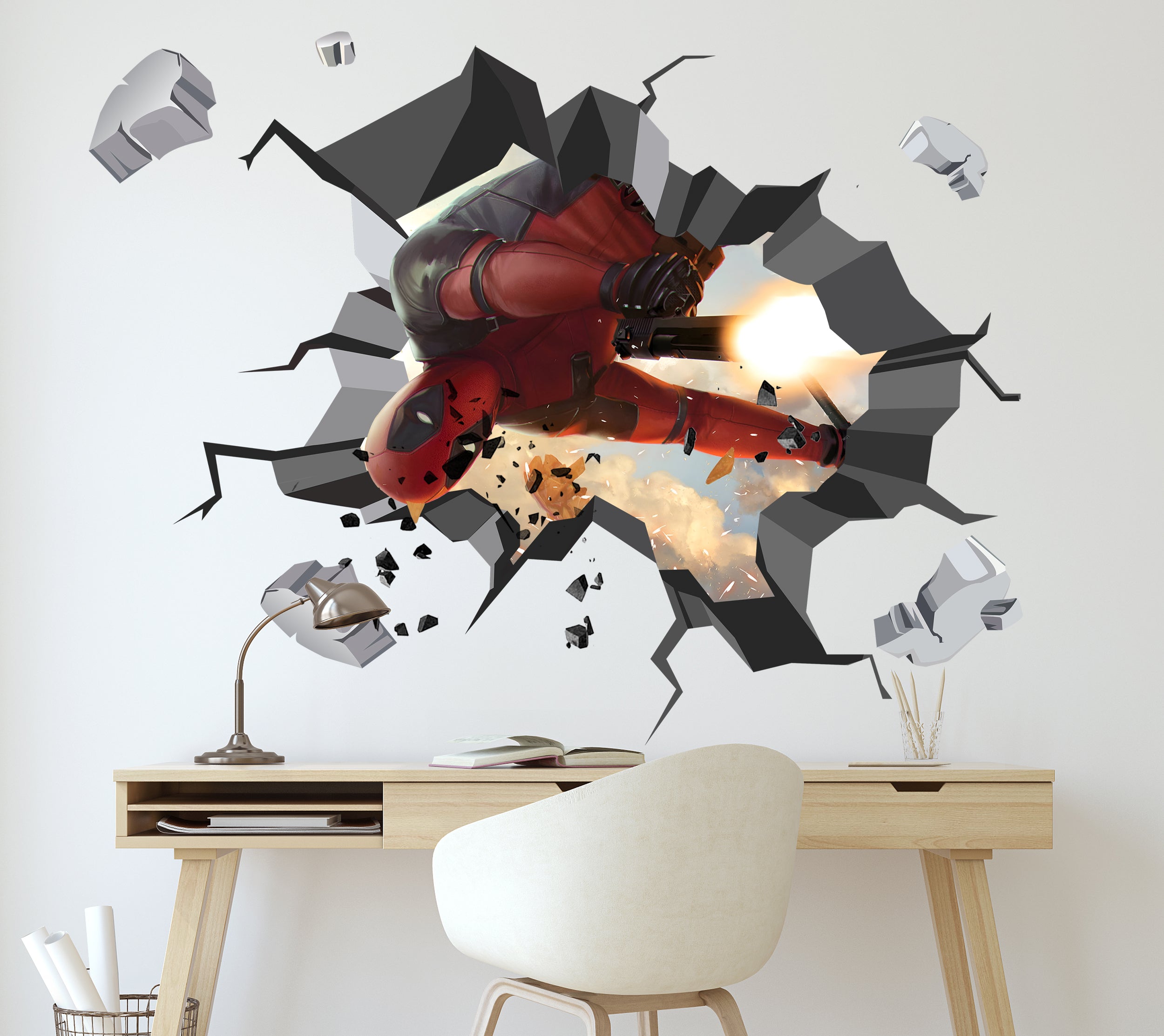 Deadpool Superhero 3D Explosion Effect Wall Sticker Decal Home Decor Mural Art DDP07