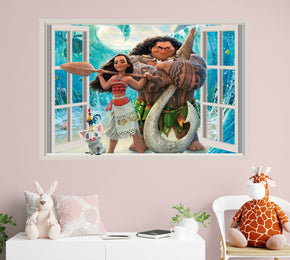 Moana 2 Disney Princess 3D Window Wall Decal Removable Sticker Art Decor Mural DSP24