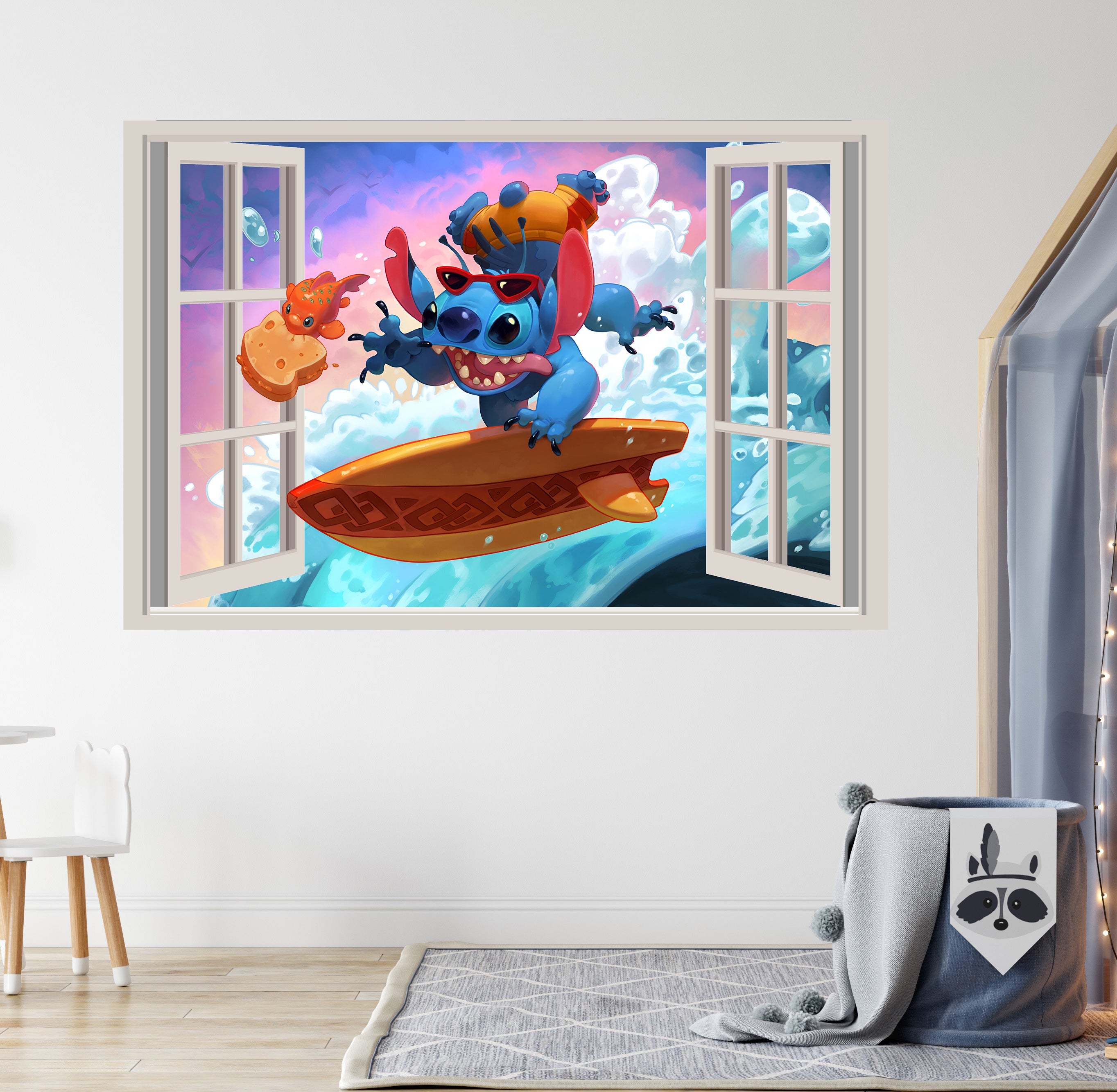 Stitch Surfing 3D Window Wall Sticker Removable Decal Decor Mural Art STCH20