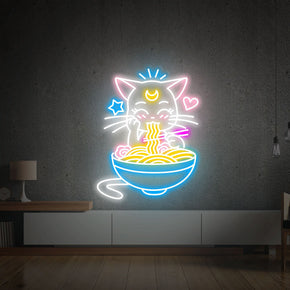 Fortune Cat Ramen Neon Sign Decorative Wall Decor