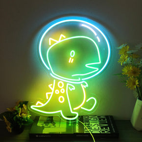 Astro Dinosaur Neon Sign Wall Decor