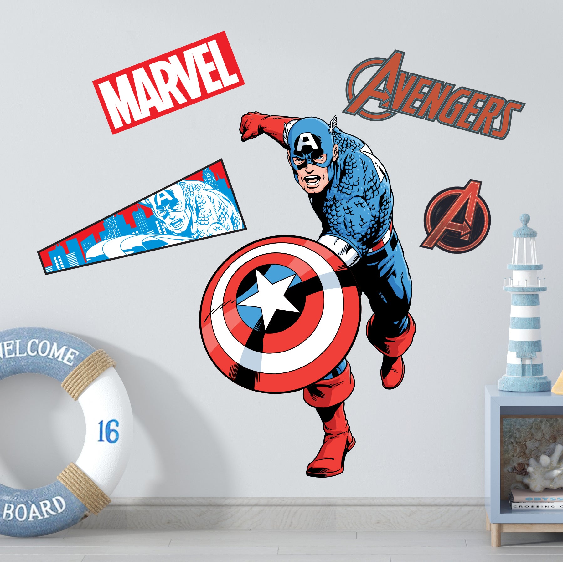 Captain America Superhero 3D Wall Sticker Decal Home Decor Wall Art 02