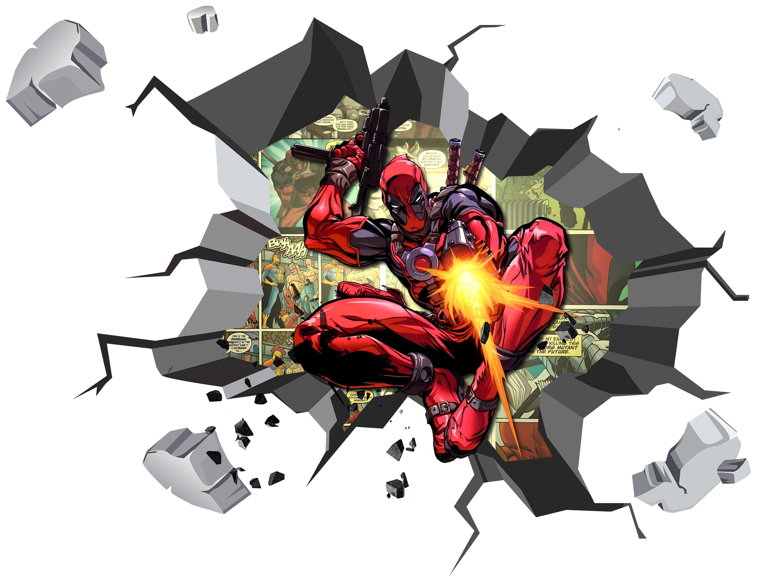 Deadpool Superhero 3D Explosion Effect Wall Sticker Decal Home Decor Mural Art DDP08
