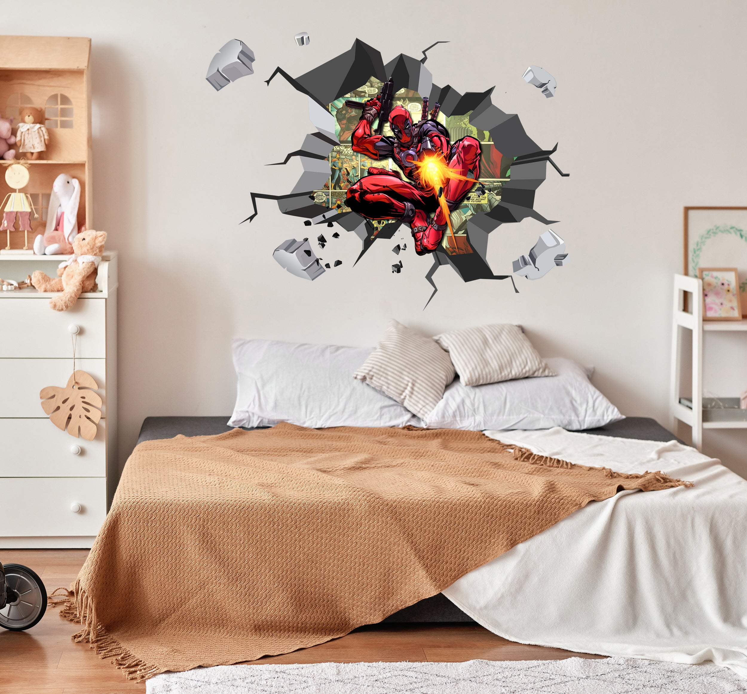 Deadpool Superhero 3D Explosion Effect Wall Sticker Decal Home Decor Mural Art DDP08
