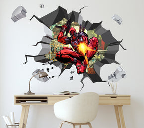 Deadpool Superhero 3D Explosion Effect Wall Sticker Decal Home Decor Mural Art DDP08