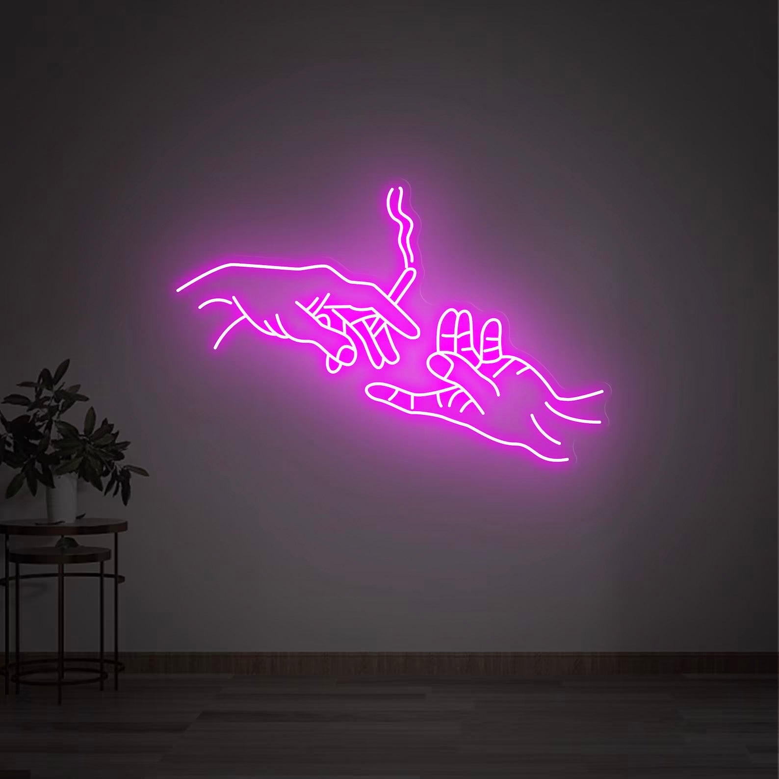 Hands Of God Smoking Funny Neon Sign Decorative Wall Decor