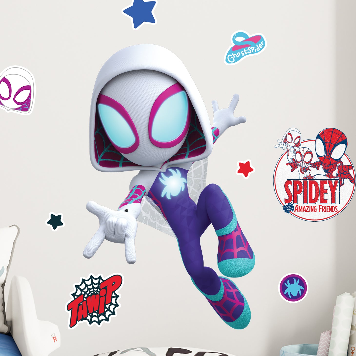 GHOST SPIDER Spidey And His Amazing Friends 3D Wall Sticker Decal Home Decor Wall Art