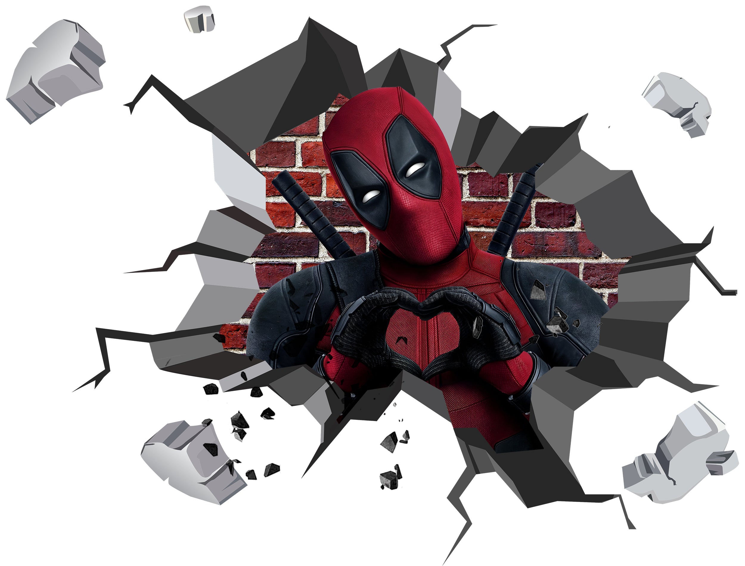Deadpool Superhero 3D Explosion Effect Wall Sticker Decal Home Decor Mural Art DDP09