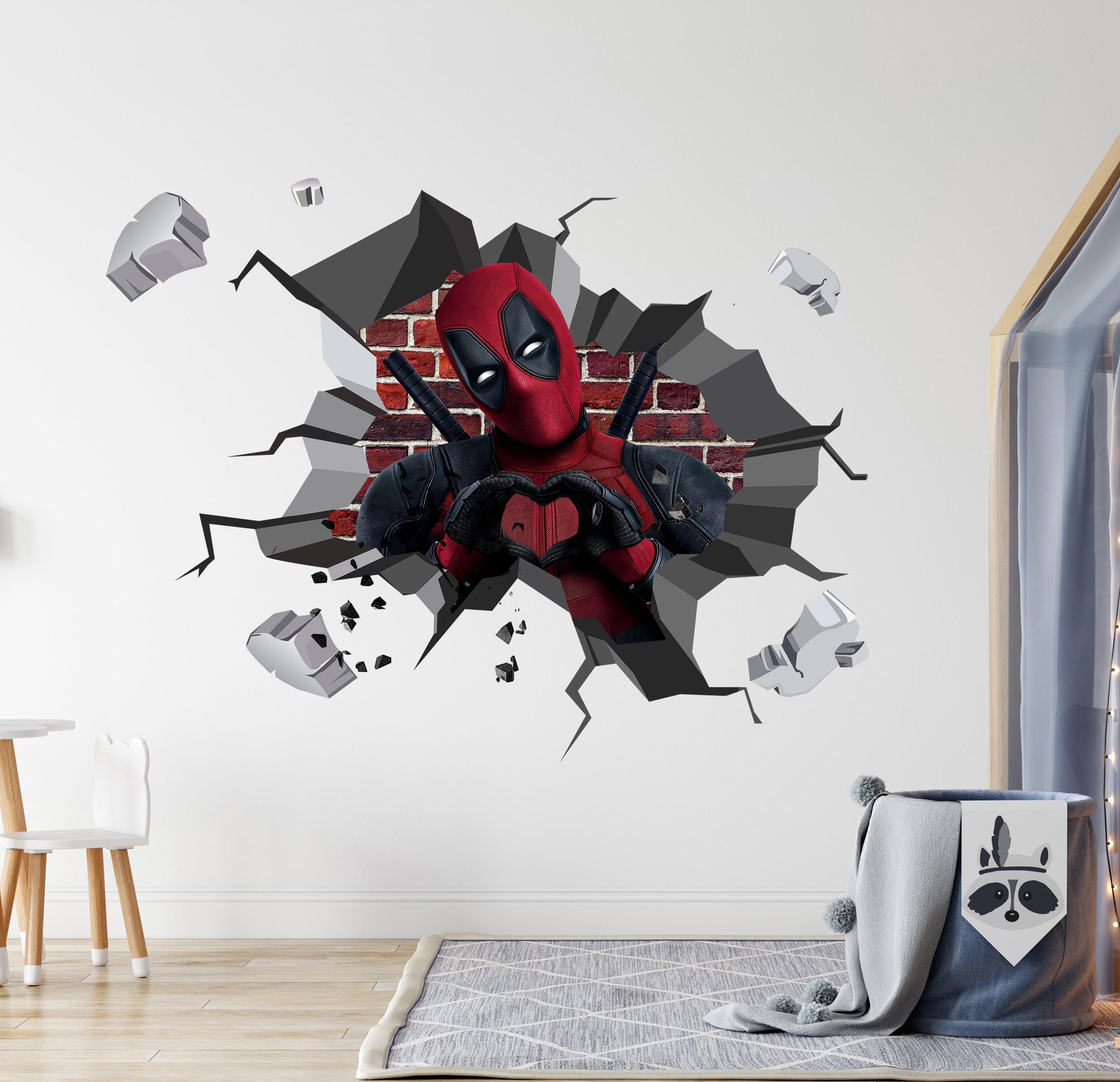 Deadpool Superhero 3D Explosion Effect Wall Sticker Decal Home Decor Mural Art DDP09