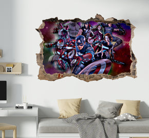 The Avengers Superhero 3D Smashed Wall Decal Sticker Art Decor Mural AVG36