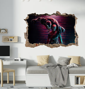 Deadpool Vs Venom Superhero 3D Smashed Wall Decal Sticker Art Decor Mural AVG40