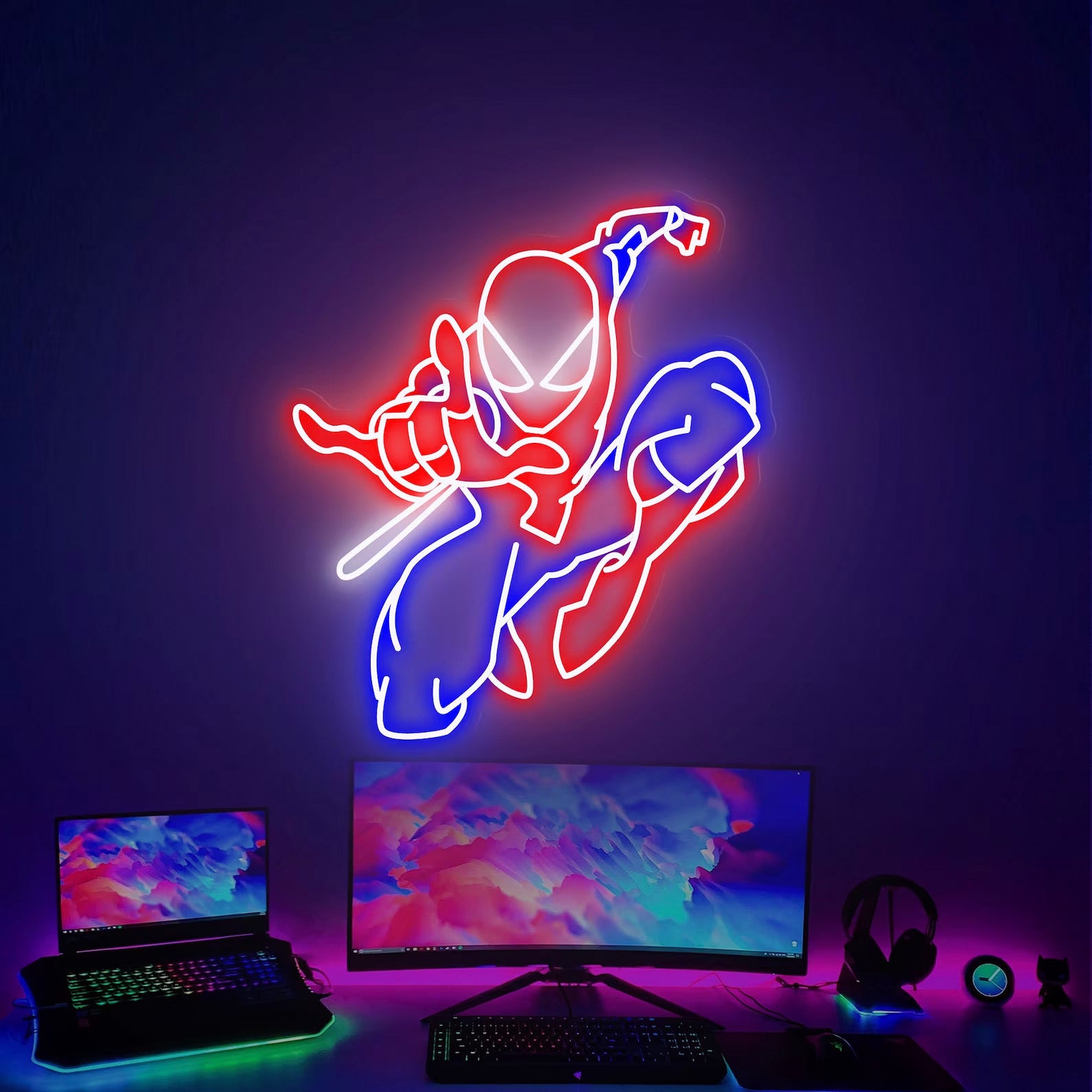Spider Man Shooting Web Neon Sign Decorative Wall Decor