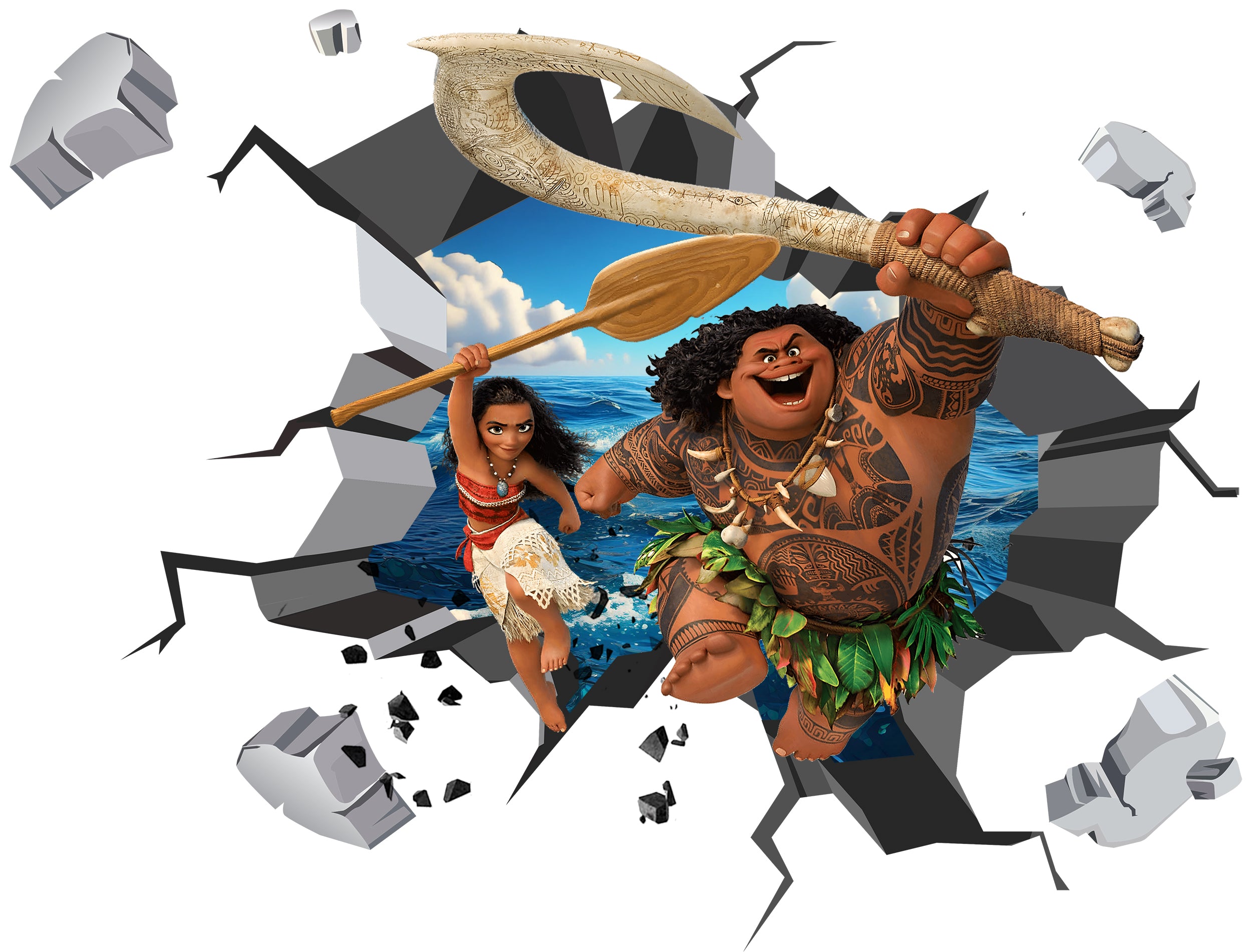 Moana 2 Disney Princess 3D Explosion Wall Sticker Decal Decor Mural Art DSP27