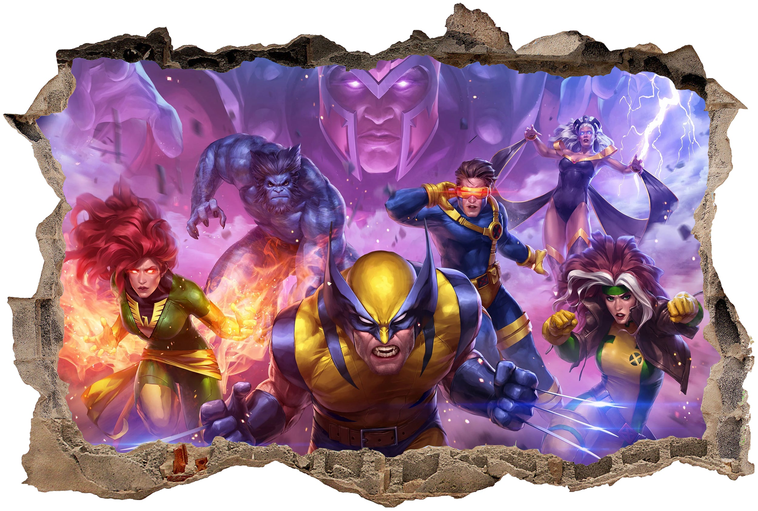 X-men Wolverine 3D Smashed Wall Decal Sticker Art Decor Superheroes AVG27