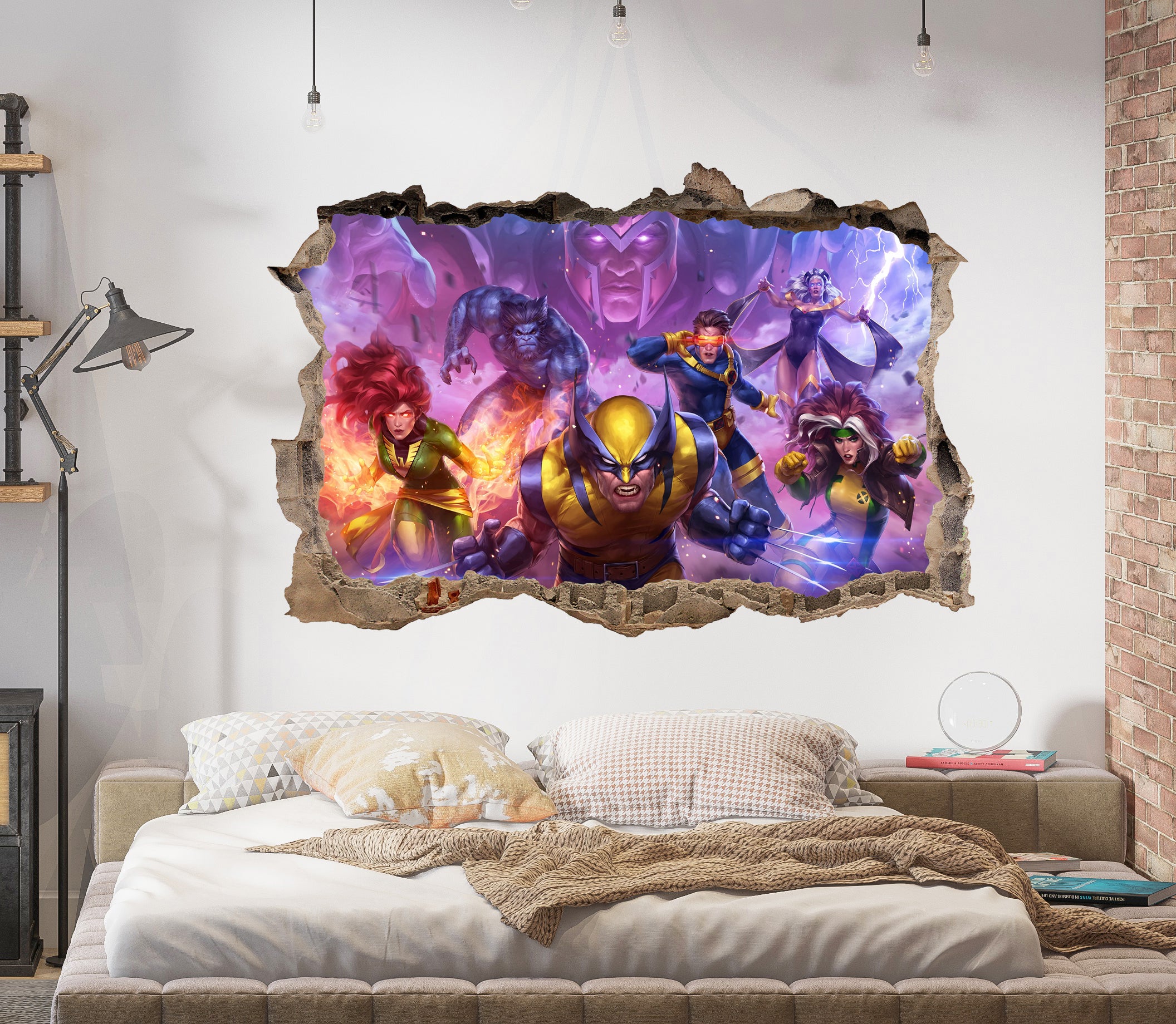 X-men Wolverine 3D Smashed Wall Decal Sticker Art Decor Superheroes AVG27