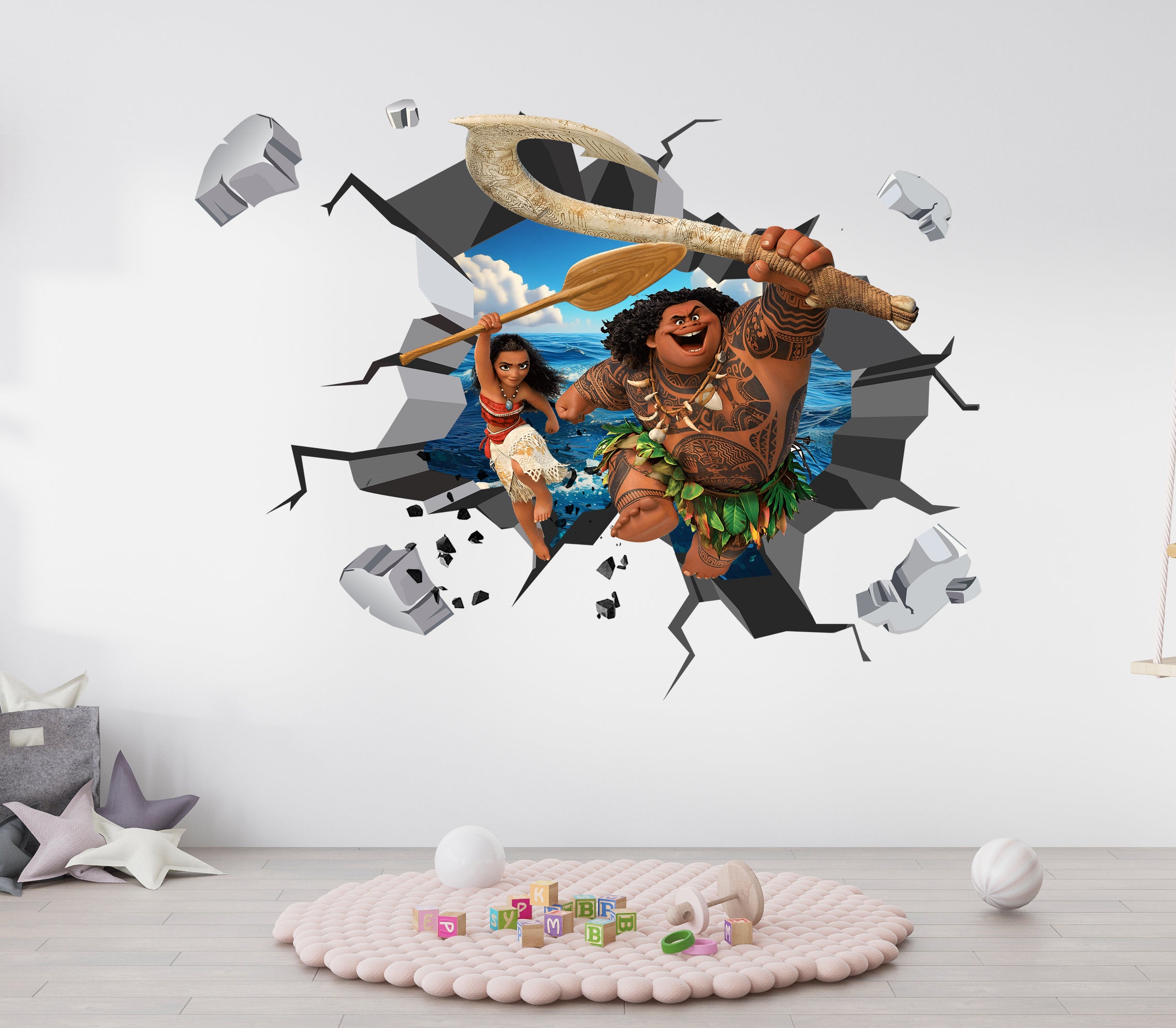Moana 2 Disney Princess 3D Explosion Wall Sticker Decal Decor Mural Art DSP27