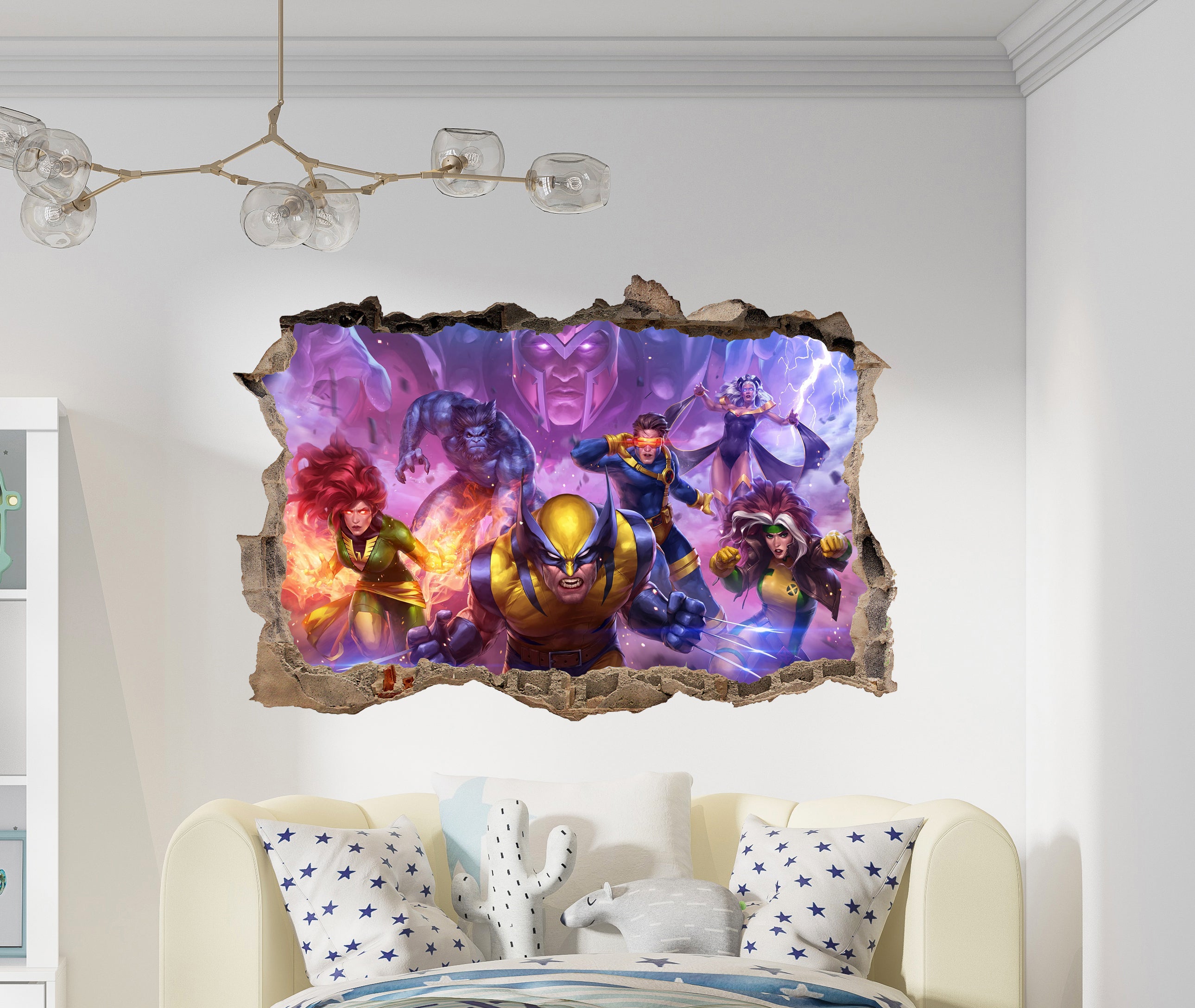 X-men Wolverine 3D Smashed Wall Decal Sticker Art Decor Superheroes AVG27
