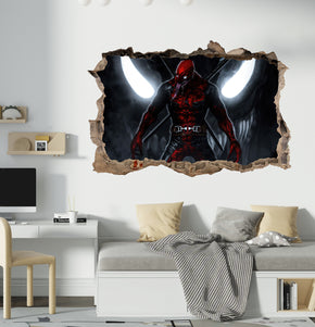 Deadpool Vs Venom Superhero 3D Smashed Wall Decal Sticker Art Decor Mural AVG41