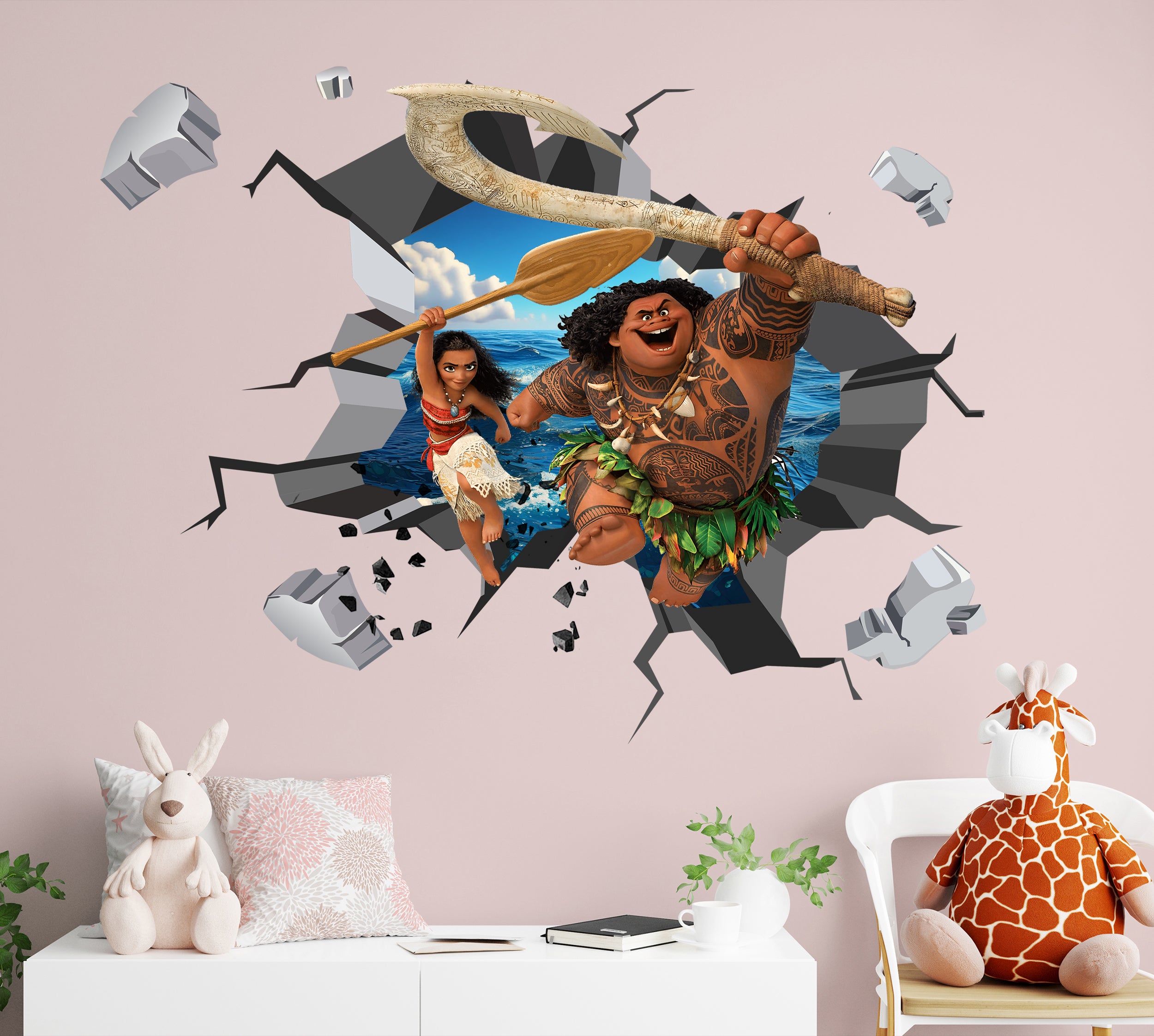 Moana 2 Disney Princess 3D Explosion Wall Sticker Decal Decor Mural Art DSP27