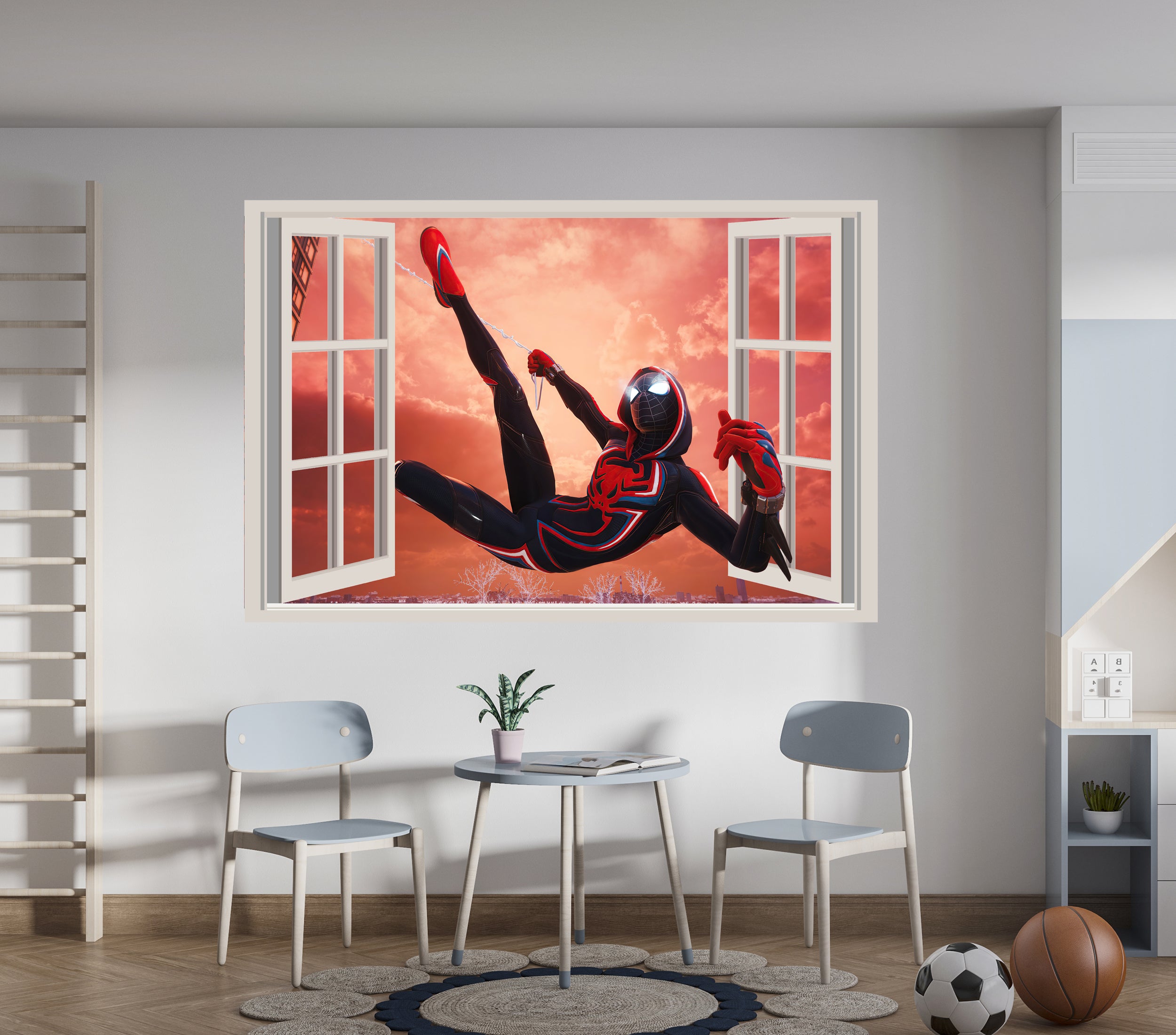 Miles Morales Spiderman 3D Window Wall Decal Removable Sticker Art Decor Mural SPM21