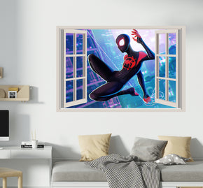 Miles Morales Spiderman 3D Window Wall Decal Removable Sticker Art Decor Mural SPM22