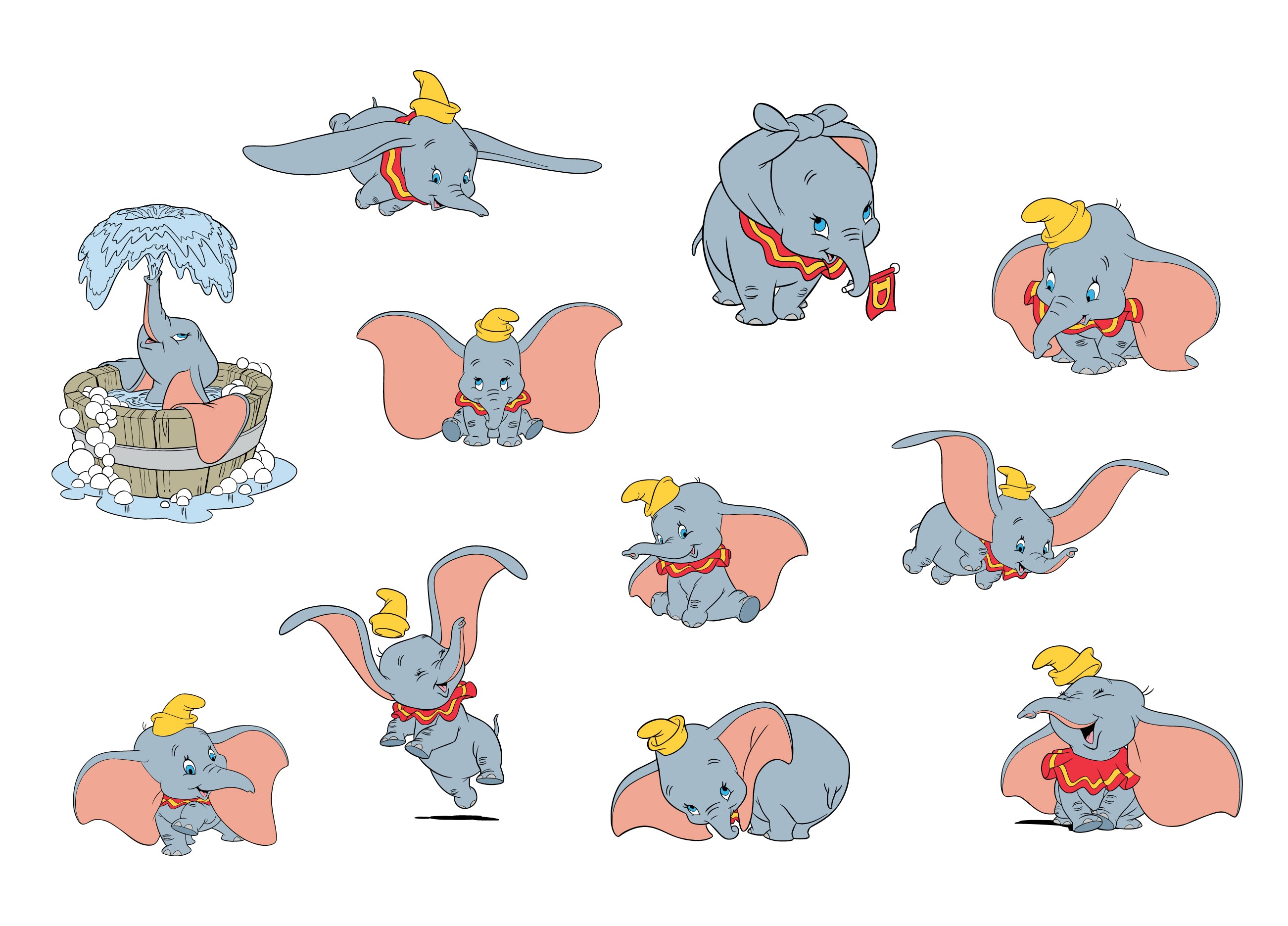 Dumbo 10 Characters Set Wall Sticker Decal Nursery Kids Home Decor Wall Art