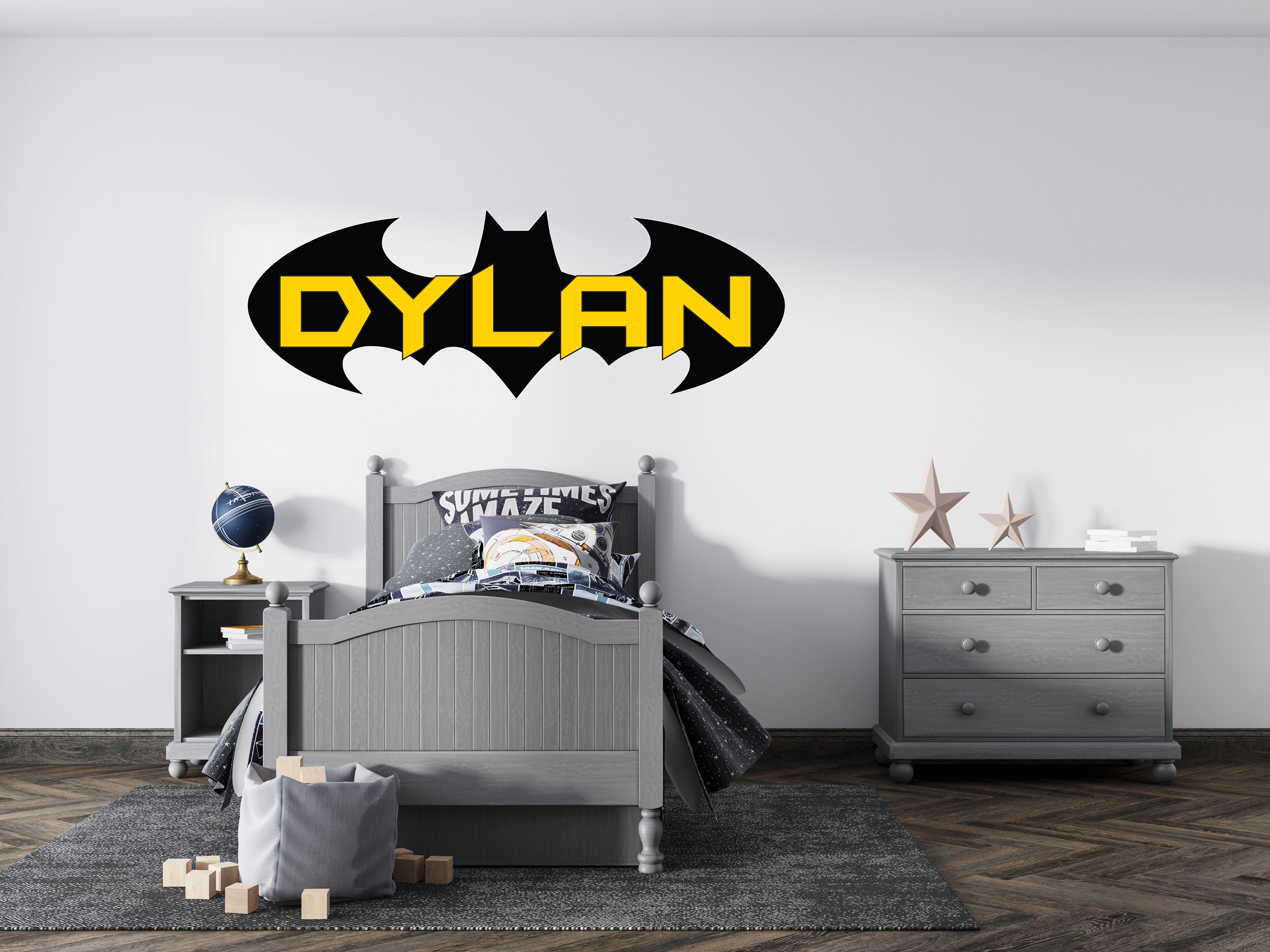 Batman Logo Personalized Custom Name Wall Sticker Decal