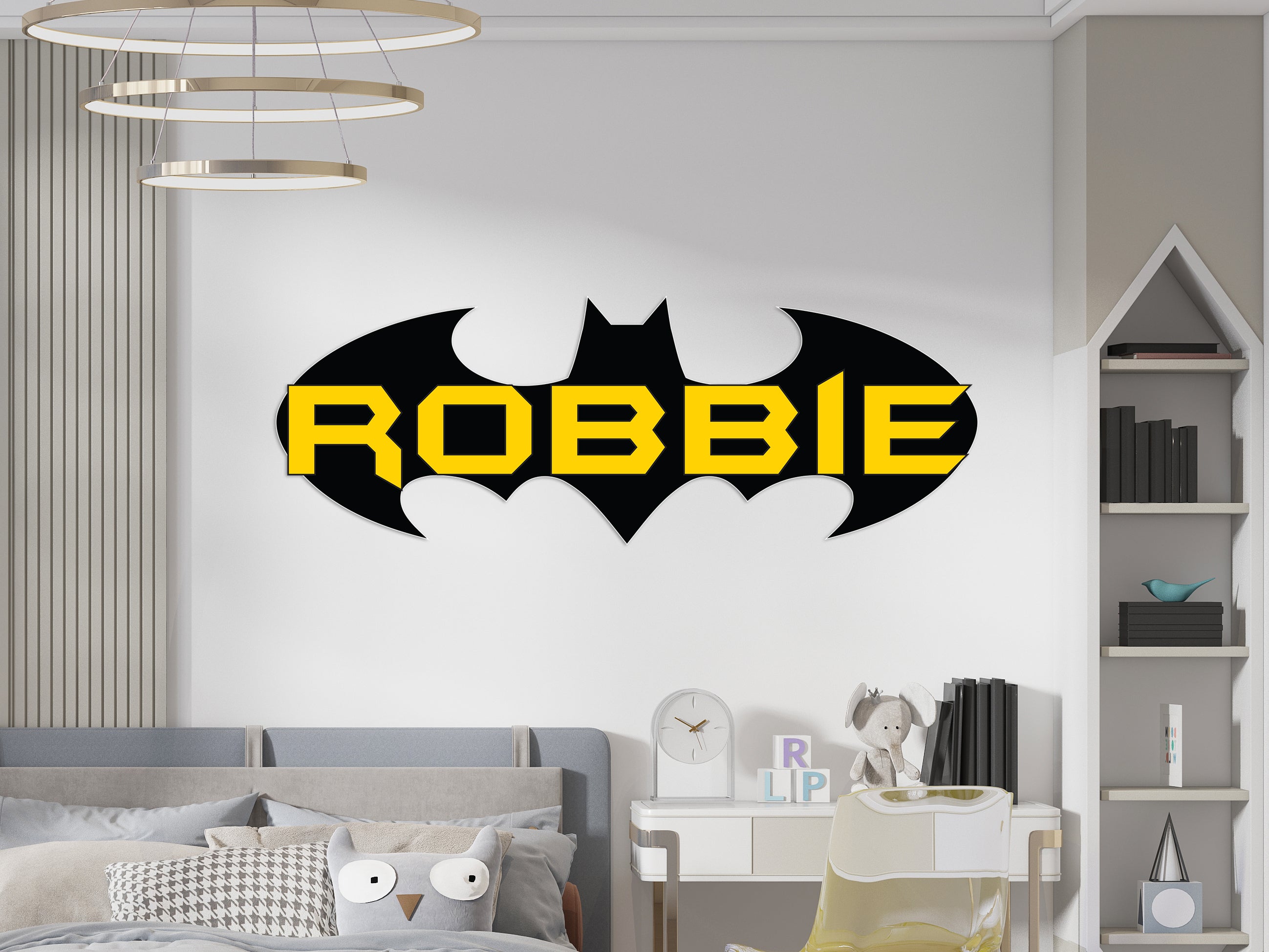 Batman Logo Personalized Custom Name Wall Sticker Decal